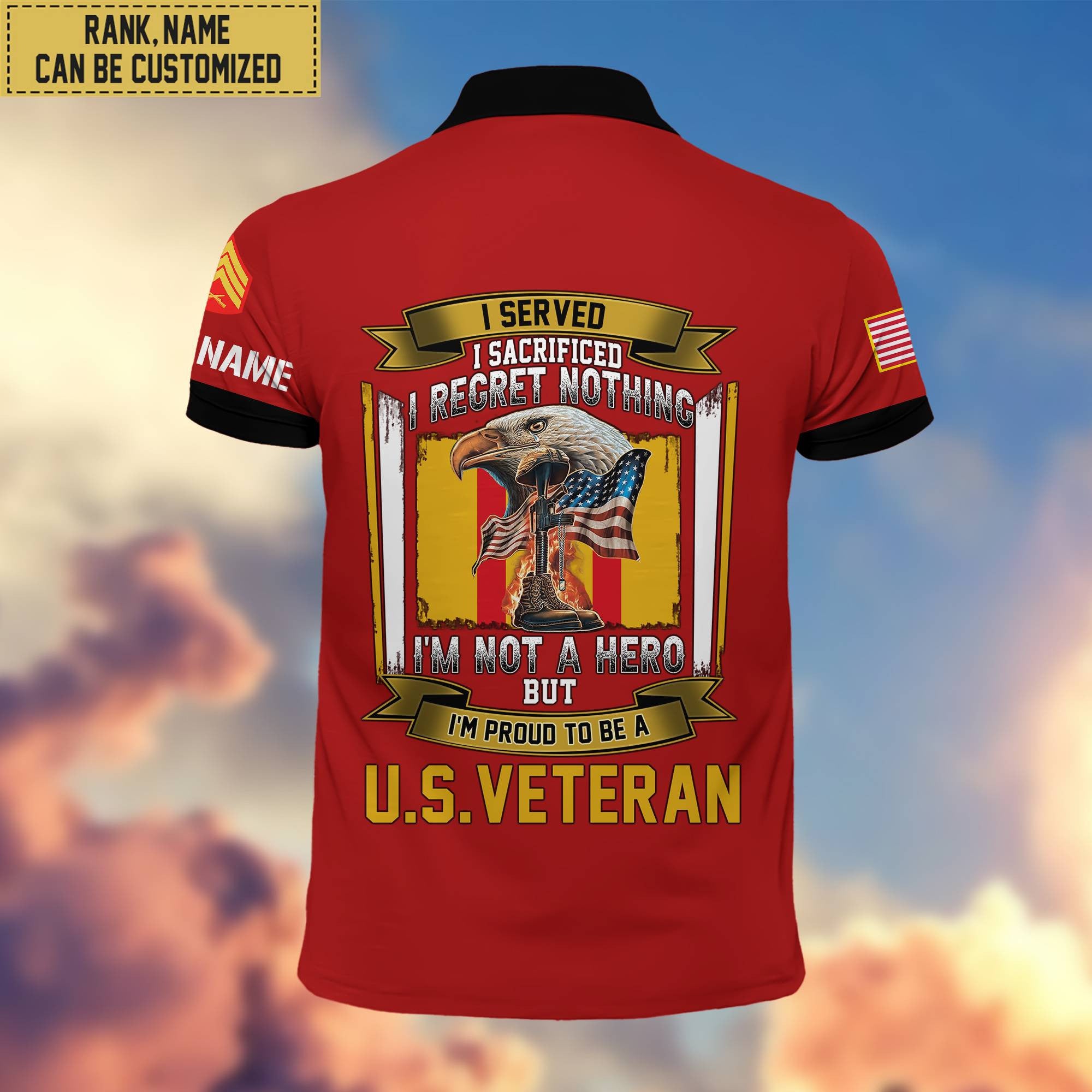 Premium Custom USMC Polo Shirt, Gifts For Veterans Day, Father's Day, Gifts for Marine Veteran VPVC202803