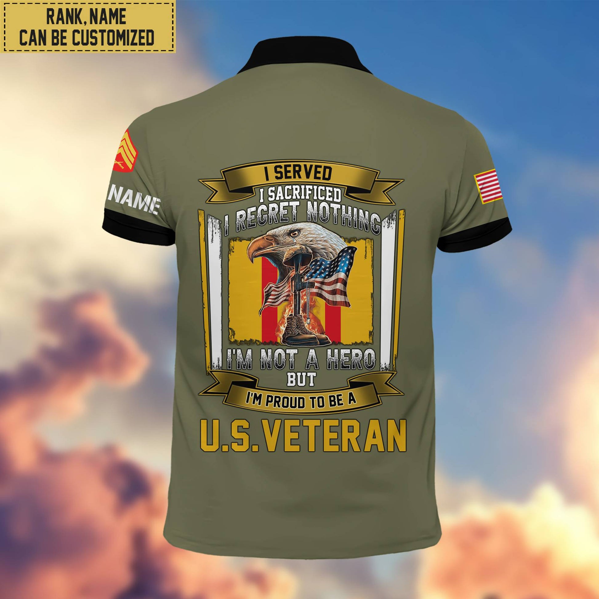 Premium Custom USMC Polo Shirt, Gifts For Veterans Day, Father's Day, Gifts for Marine Veteran VPVC202803