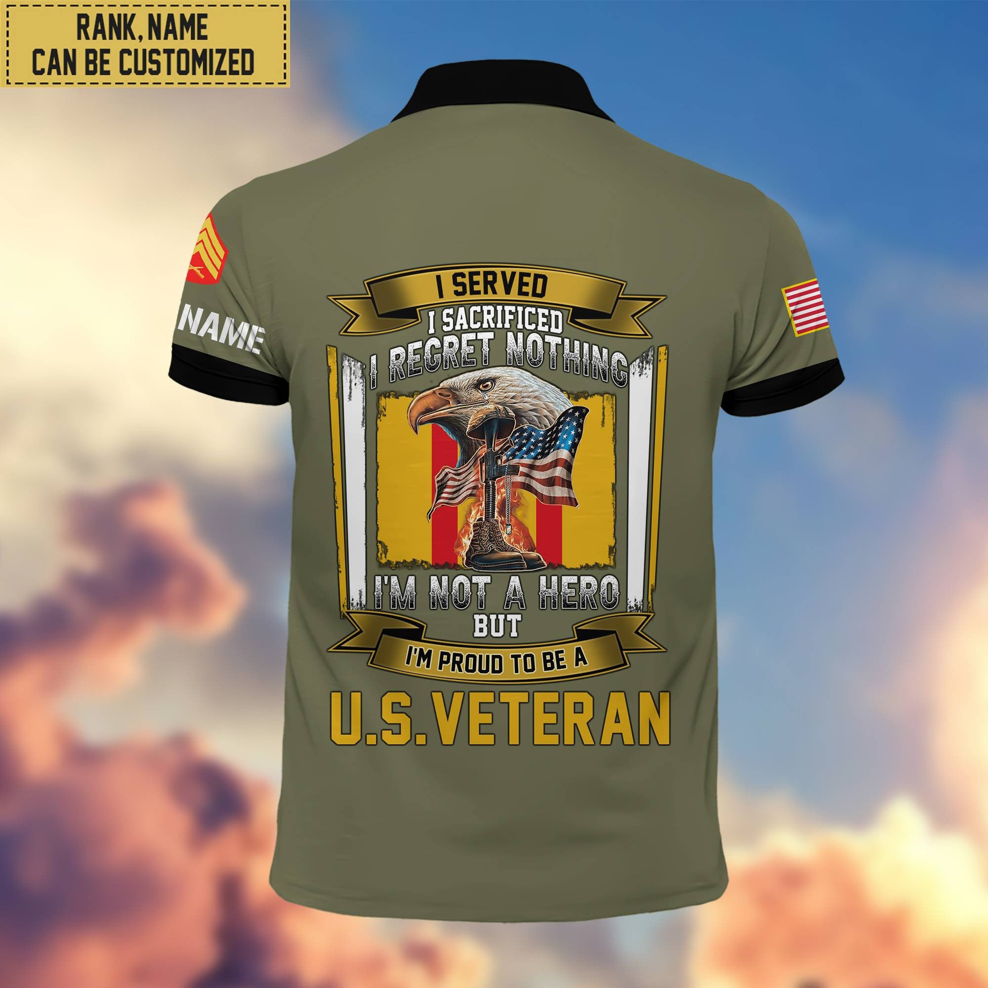 Premium Custom USMC Polo Shirt, Gifts For Veterans Day, Father's Day, Gifts for Marine Veteran VPVC202803