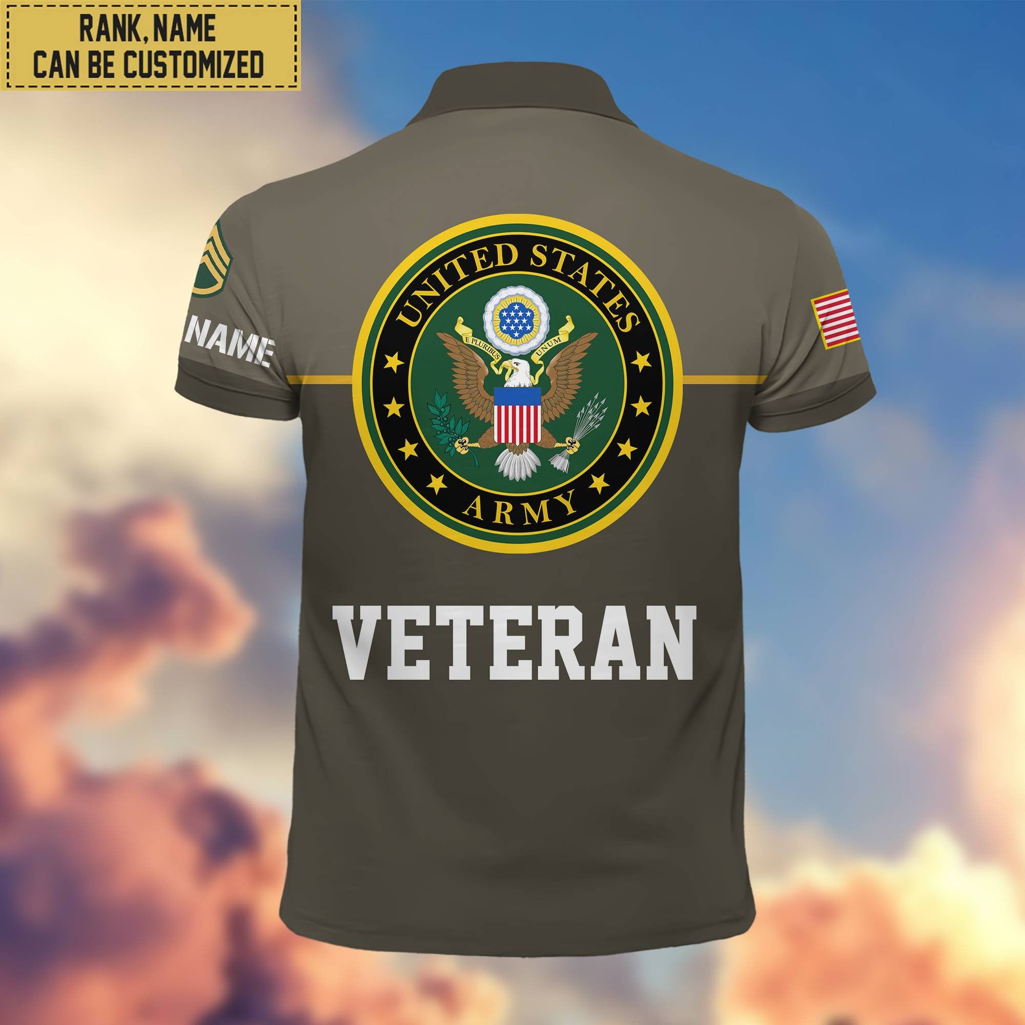 Premium Custom US Army Polo Shirt, Gifts For Veterans Day, Father's Day, Gifts for Army Veteran VPVC202901