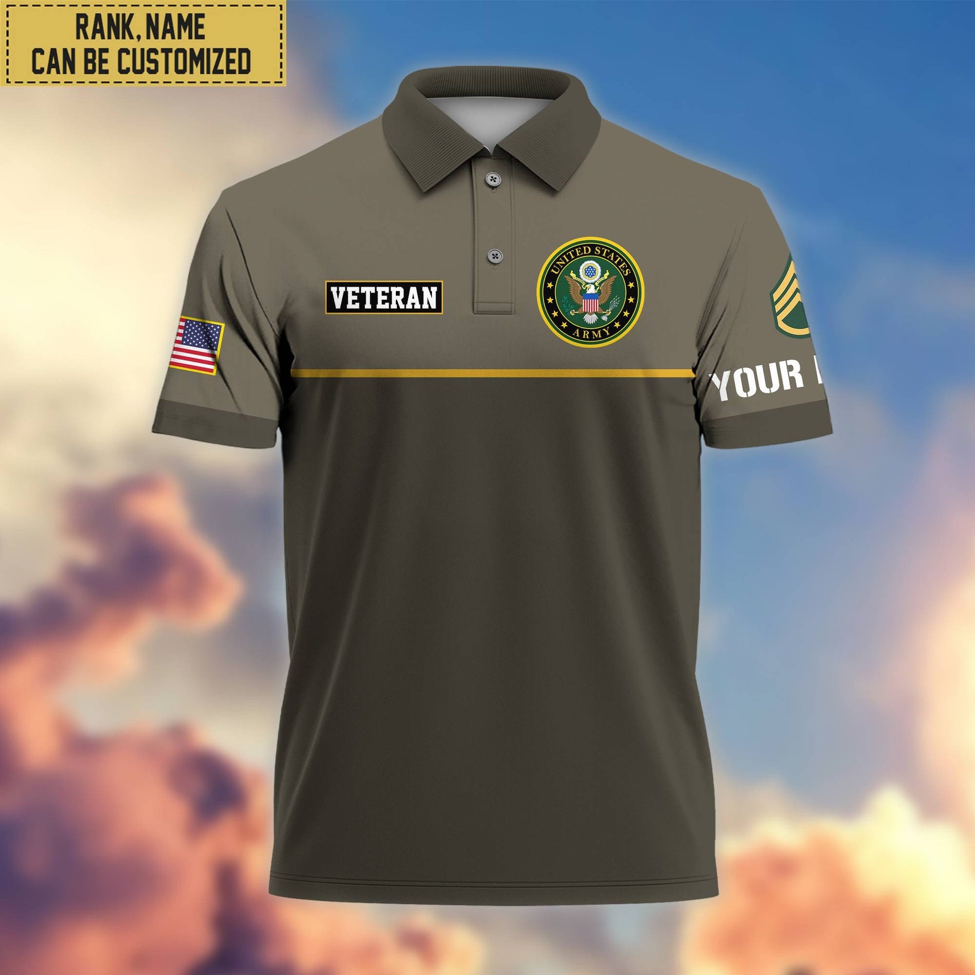 Premium Custom US Army Polo Shirt, Gifts For Veterans Day, Father's Day, Gifts for Army Veteran VPVC202901