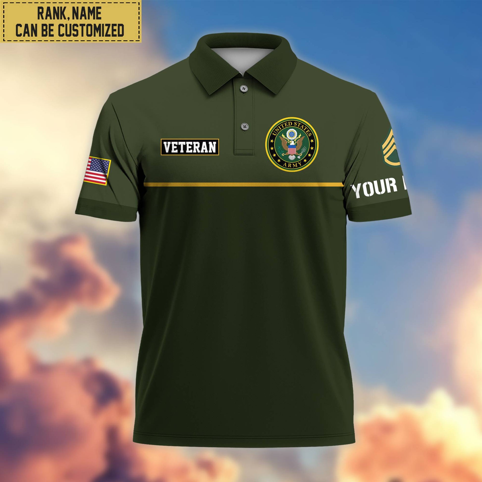 Premium Custom US Army Polo Shirt, Gifts For Veterans Day, Father's Day, Gifts for Army Veteran VPVC202901