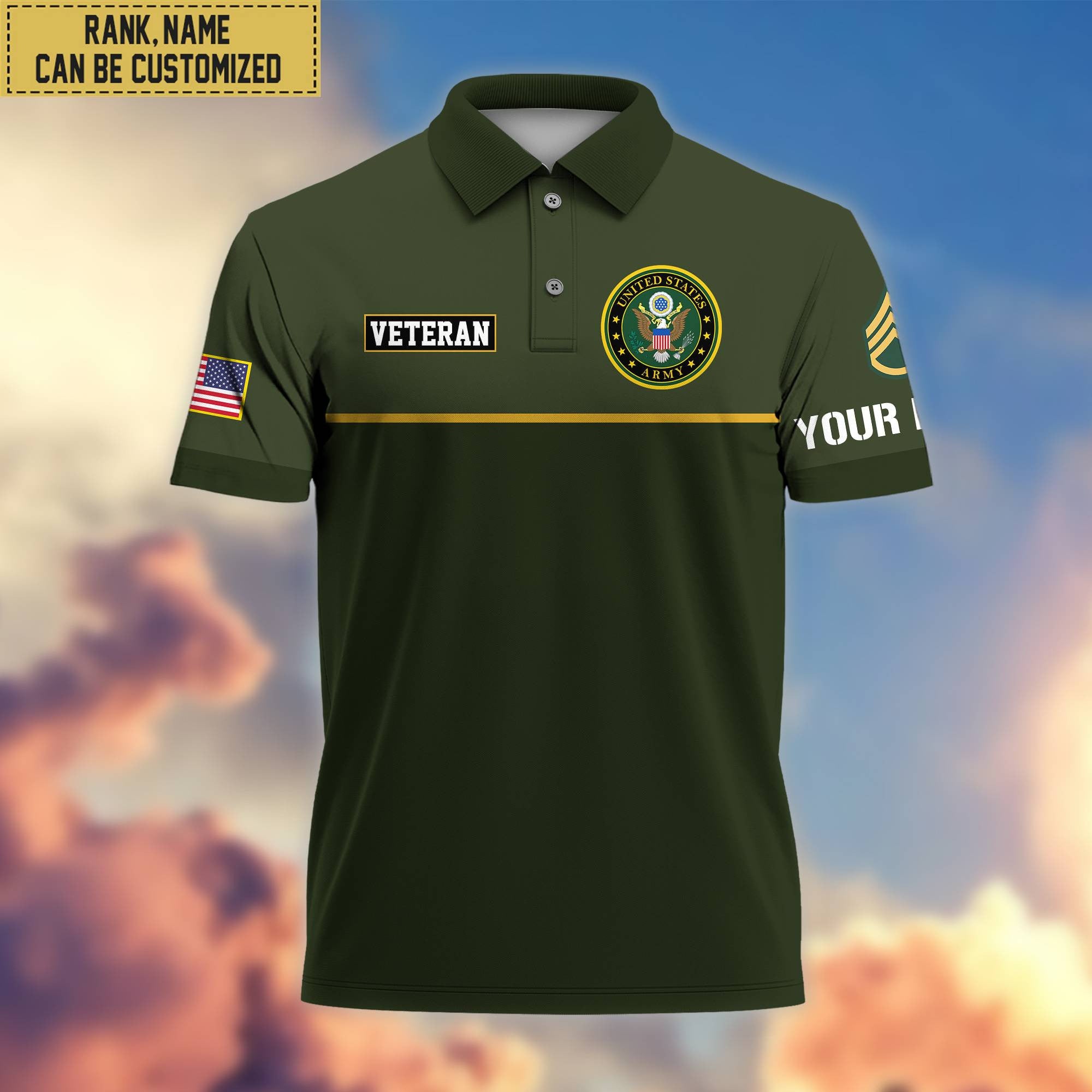 Premium Custom US Army Polo Shirt, Gifts For Veterans Day, Father's Day, Gifts for Army Veteran VPVC202901