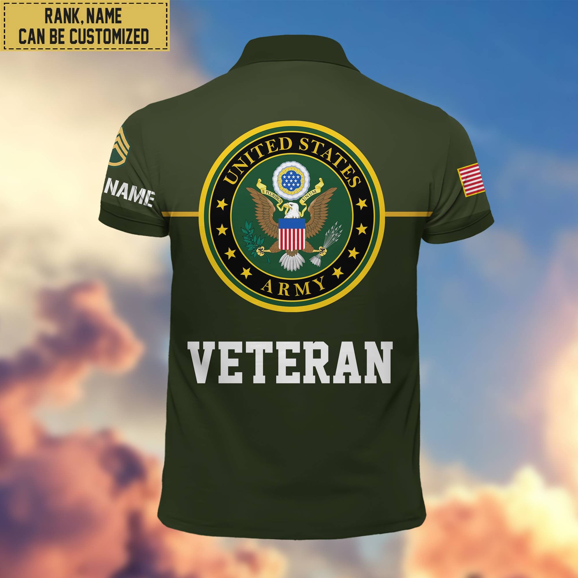 Premium Custom US Army Polo Shirt, Gifts For Veterans Day, Father's Day, Gifts for Army Veteran VPVC202901