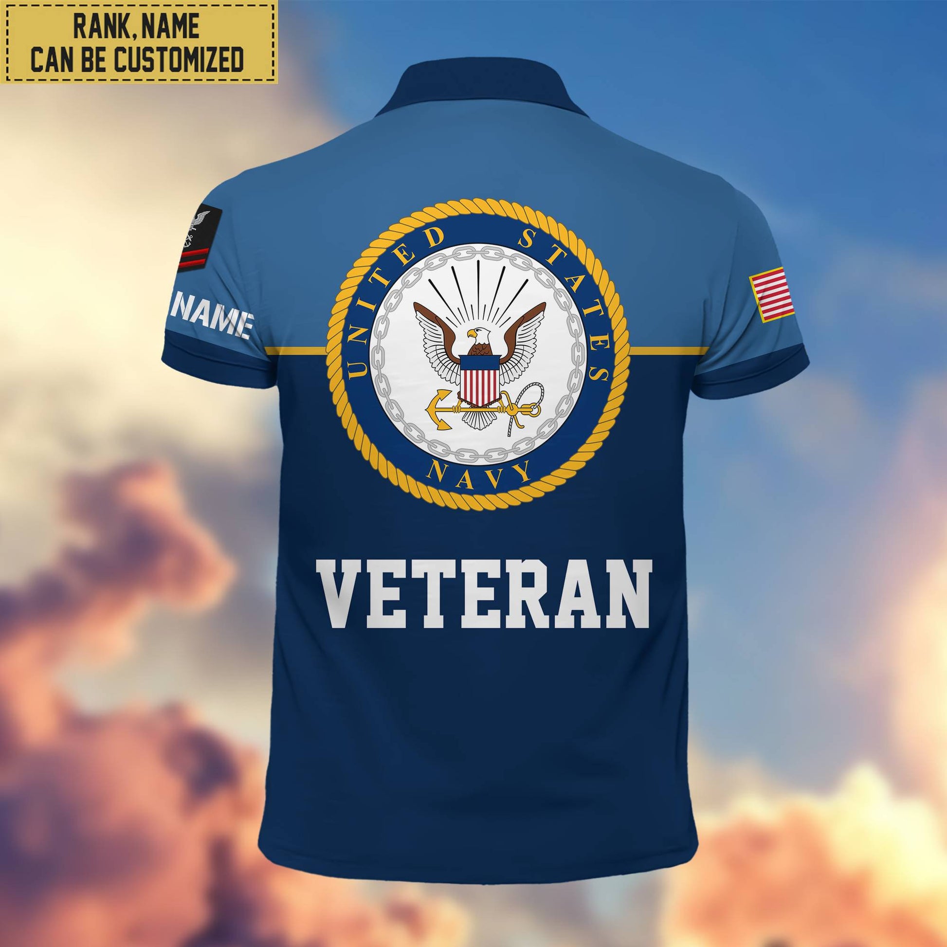 Premium Custom US Navy Polo Shirt, Gifts For Veterans Day, Father's Day, Gifts for Navy Veteran VPVC202902