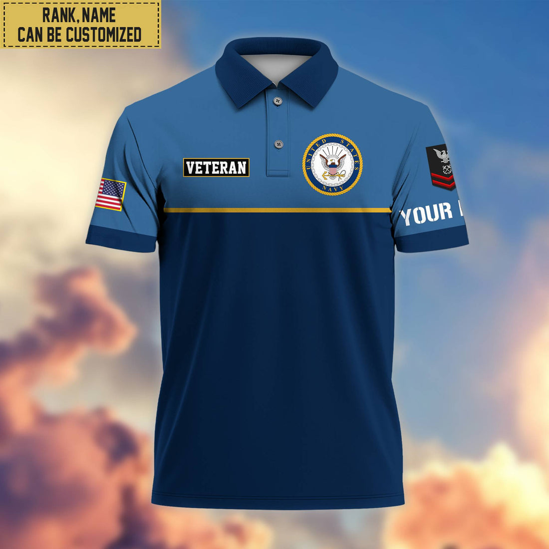 Premium Custom US Navy Polo Shirt, Gifts For Veterans Day, Father's Day, Gifts for Navy Veteran VPVC202902