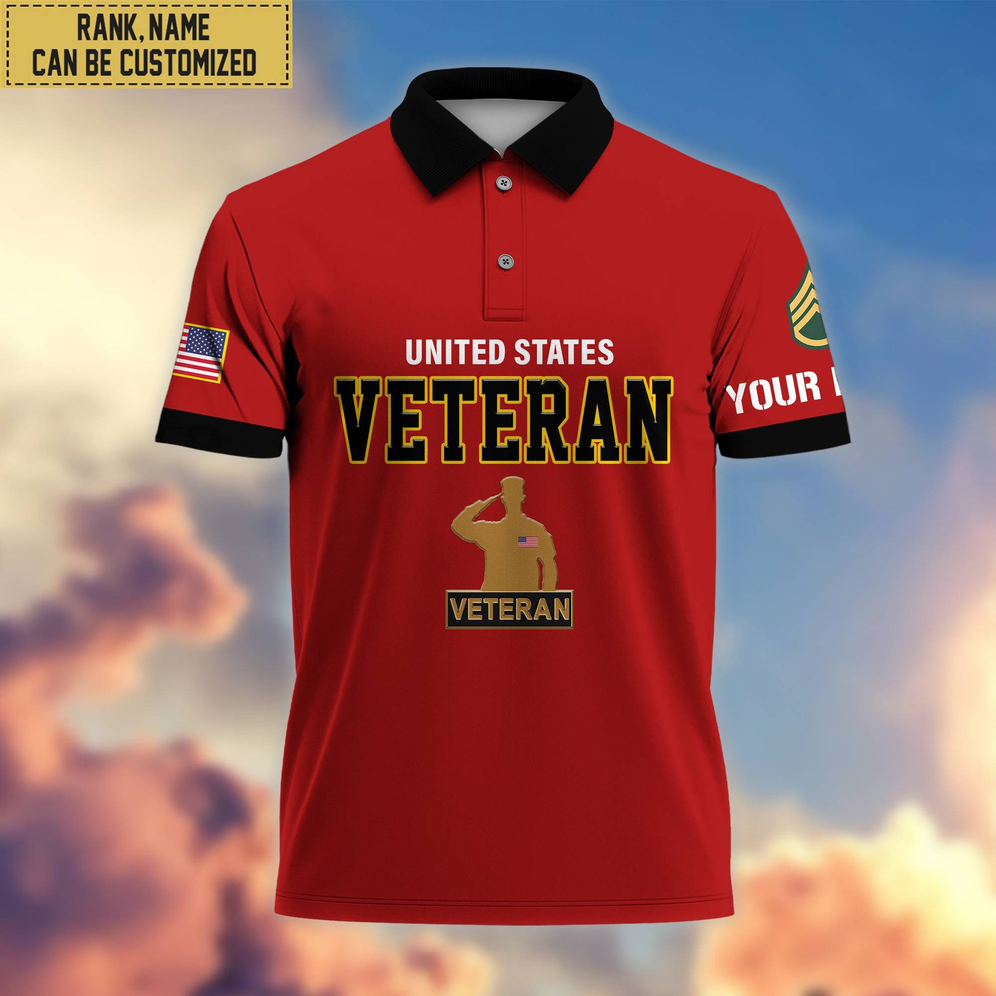 Premium Custom US Veteran Polo Shirt, Gifts For Veterans Day, Father's Day, Gifts for US Veteran VPVC202807