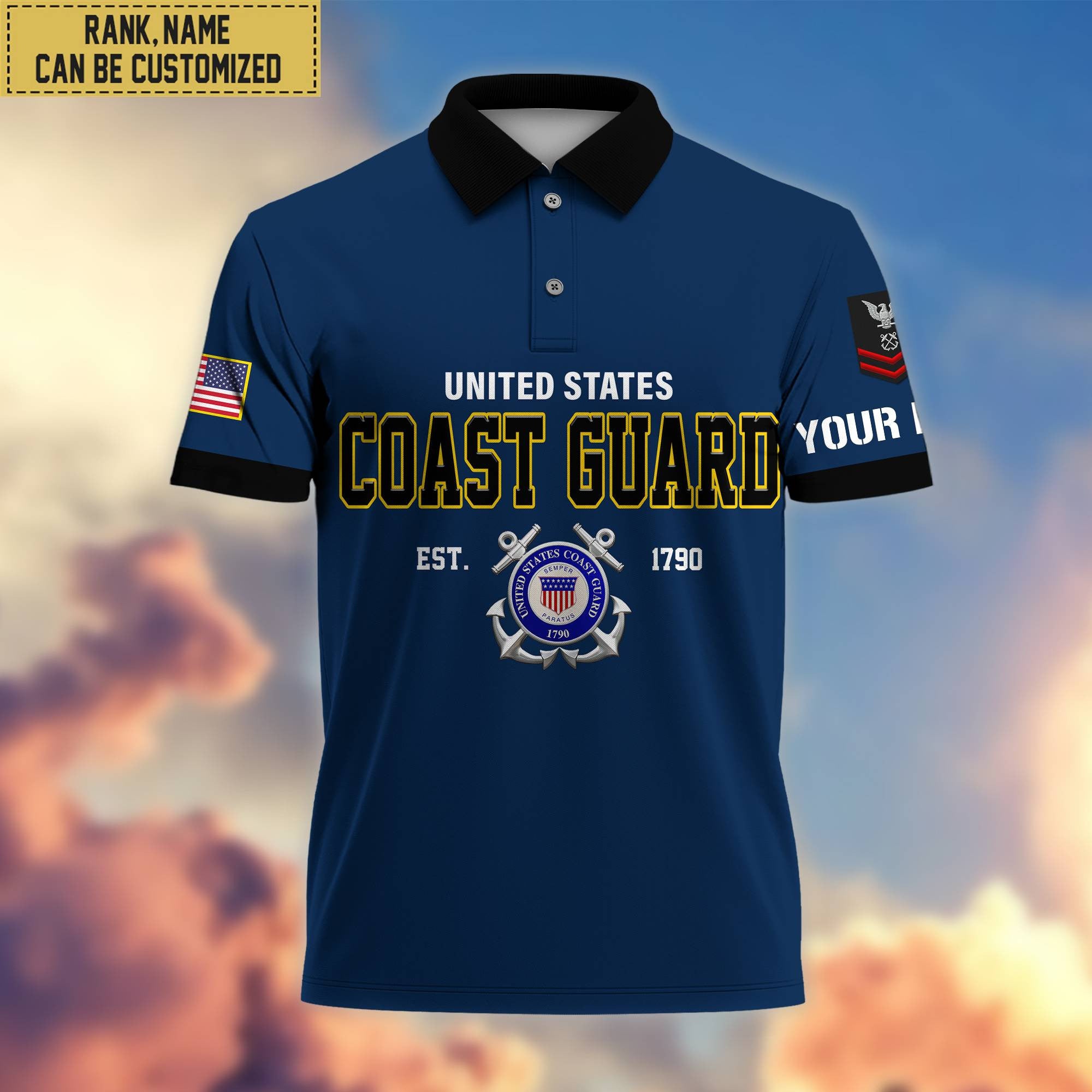 Premium Custom USCG Polo Shirt, Gifts For Veterans Day, Father's Day, Gifts for Coast Guard Veteran VPVC202805