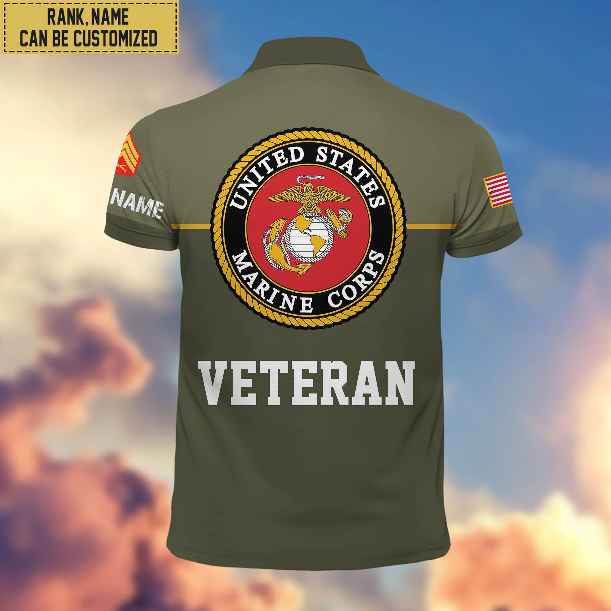 Premium Custom USMC Polo Shirt, Gifts For Veterans Day, Father's Day, Gifts for Marine Veteran VPVC202903