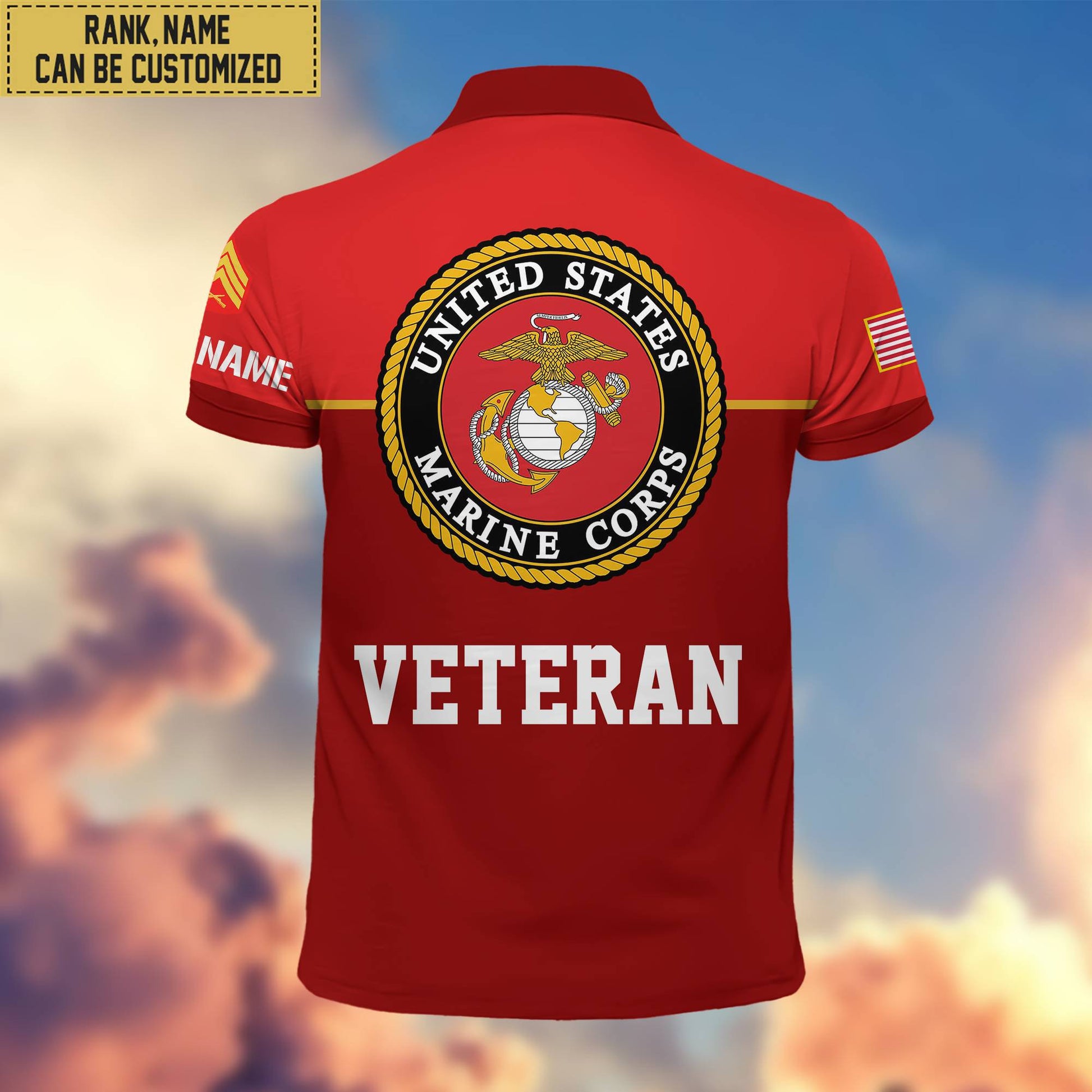 Premium Custom USMC Polo Shirt, Gifts For Veterans Day, Father's Day, Gifts for Marine Veteran VPVC202903
