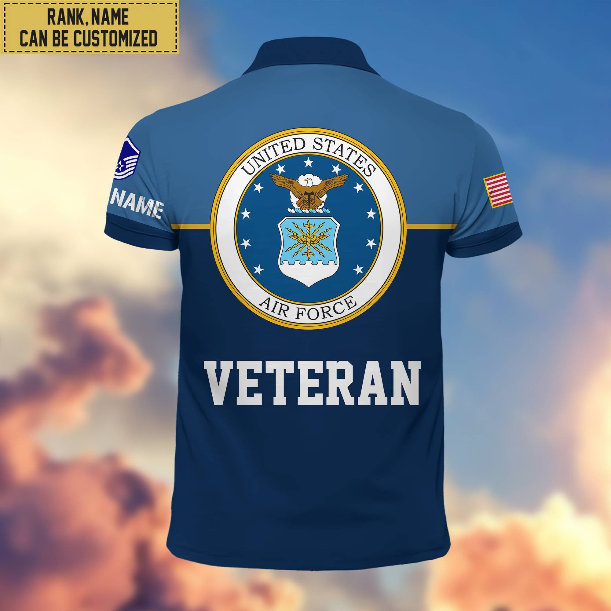 Premium Custom USAF Polo Shirt, Gifts For Veterans Day, Father's Day, Gifts for Air Force Veteran VPVC202904