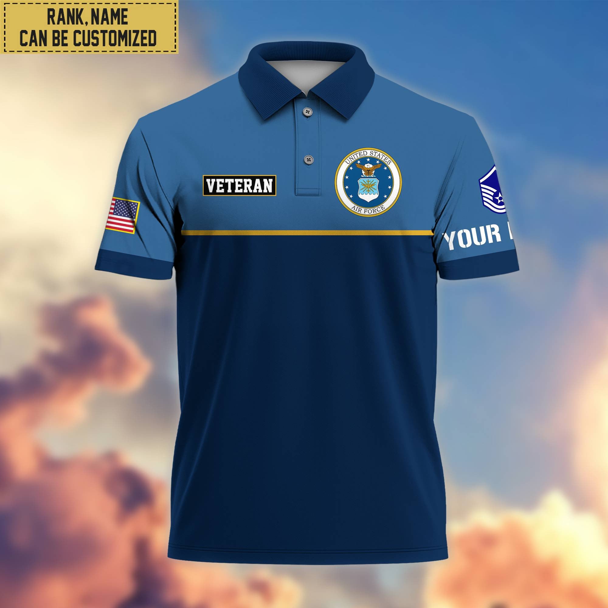Premium Custom USAF Polo Shirt, Gifts For Veterans Day, Father's Day, Gifts for Air Force Veteran VPVC202904