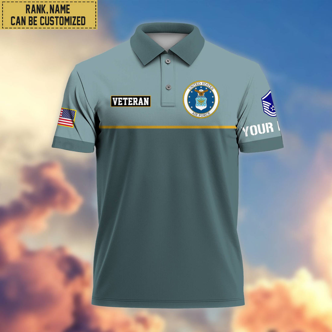 Premium Custom USAF Polo Shirt, Gifts For Veterans Day, Father's Day, Gifts for Air Force Veteran VPVC202904