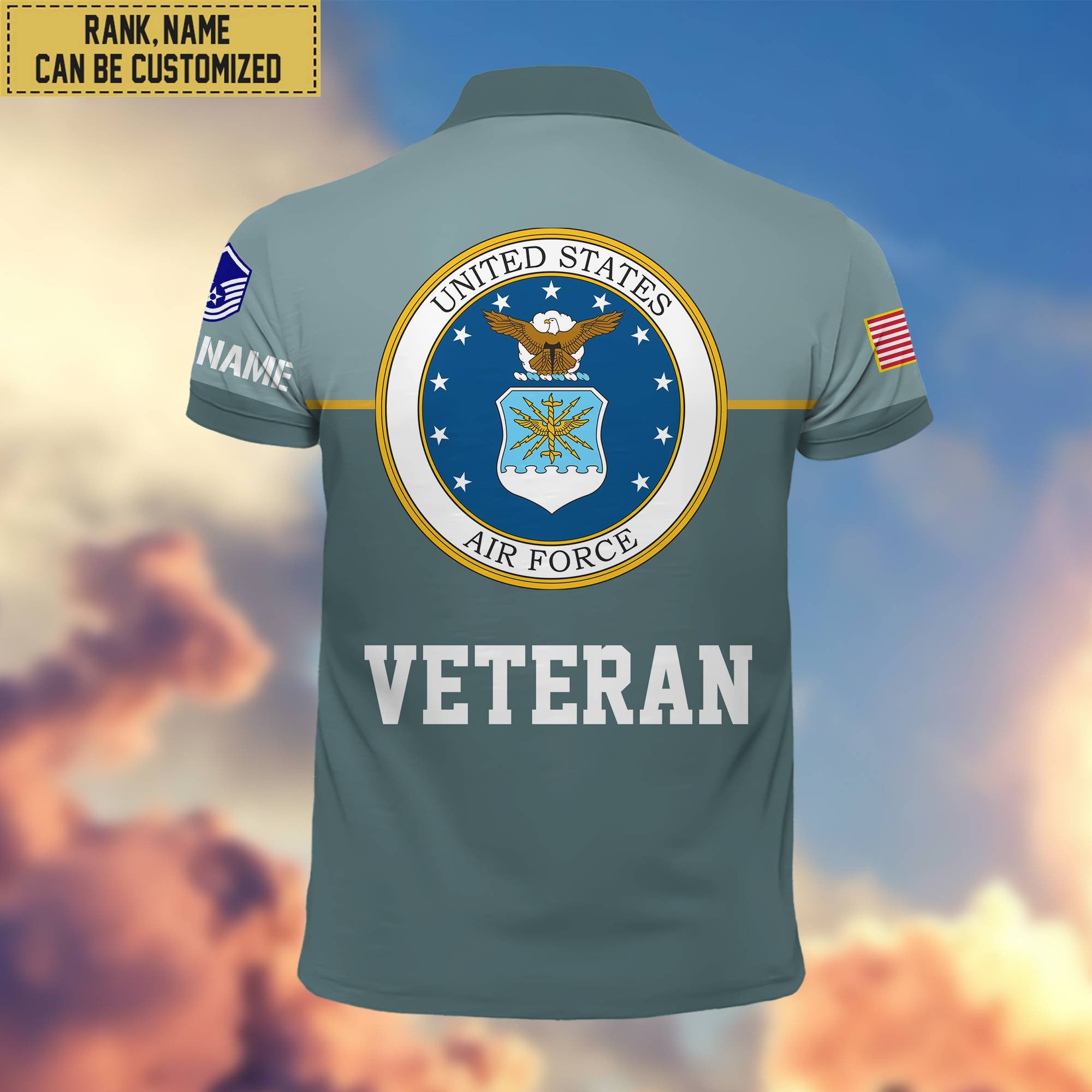 Premium Custom USAF Polo Shirt, Gifts For Veterans Day, Father's Day, Gifts for Air Force Veteran VPVC202904