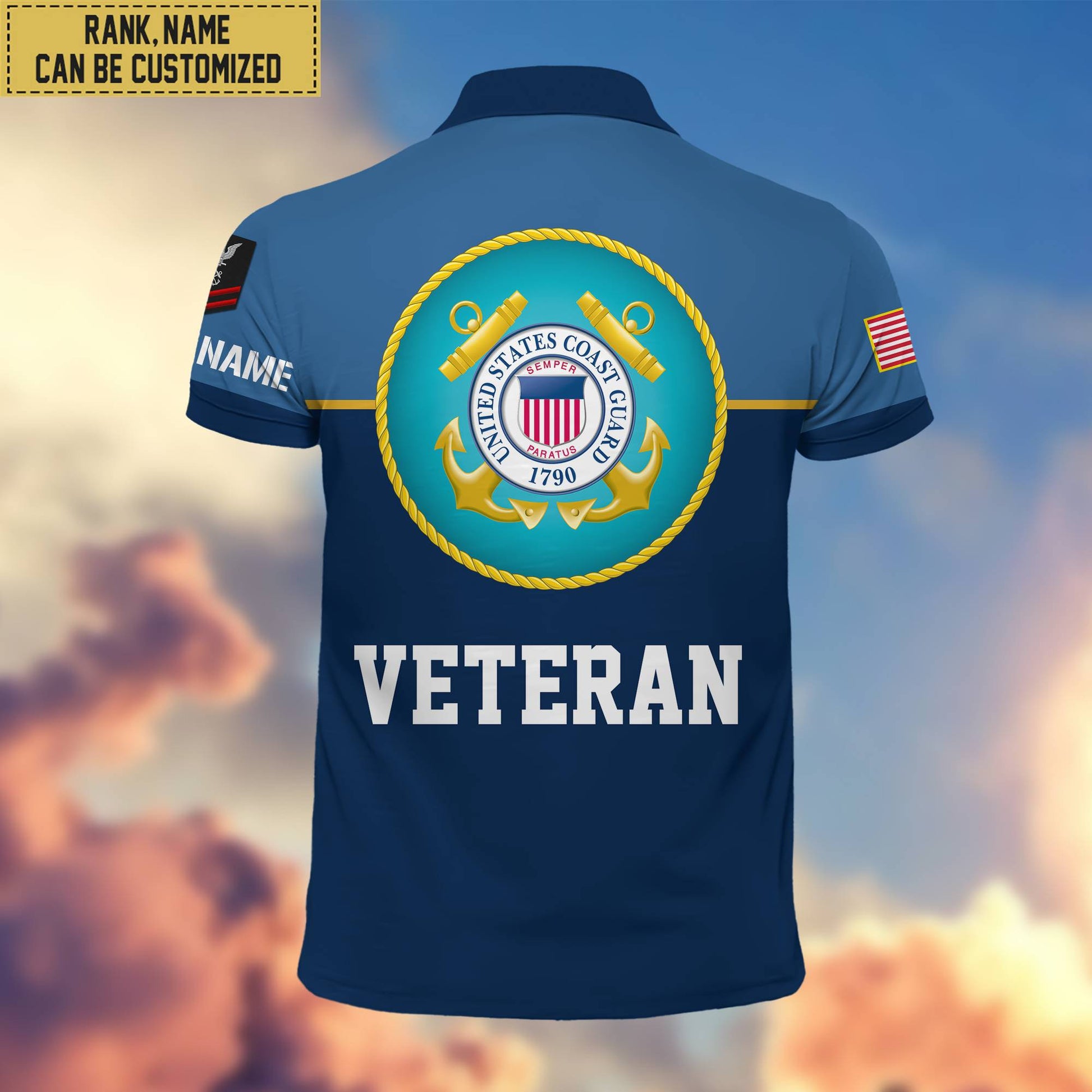Premium Custom USCG Polo Shirt, Gifts For Veterans Day, Father's Day, Gifts for Coast Guard Veteran VPVC202905