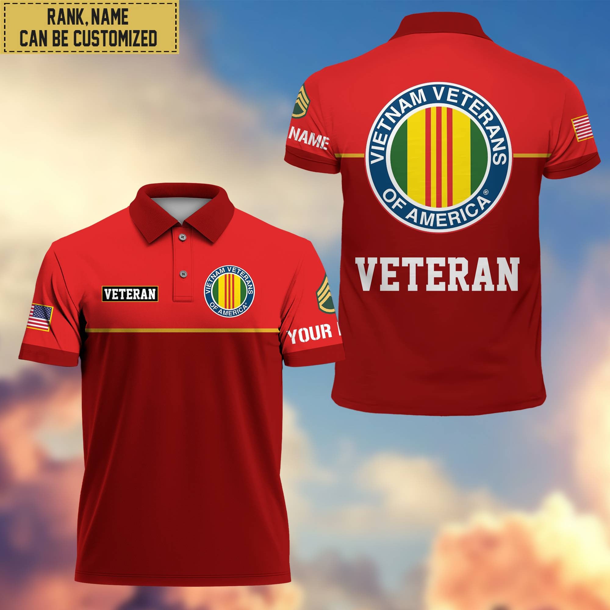 Premium Custom Vietnam Veteran Polo Shirt, Gifts For Veterans Day, Father's Day, Gifts for Vietnam Veteran VPVC202906