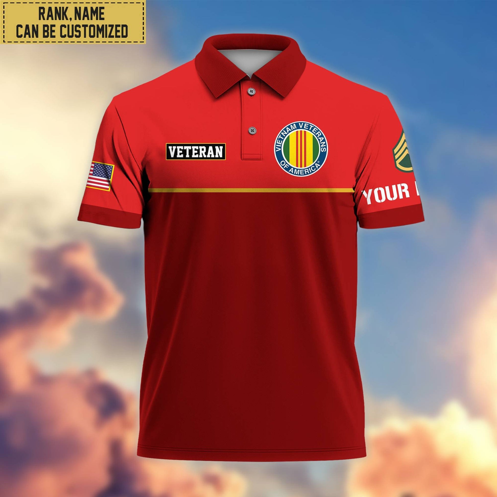 Premium Custom Vietnam Veteran Polo Shirt, Gifts For Veterans Day, Father's Day, Gifts for Vietnam Veteran VPVC202906