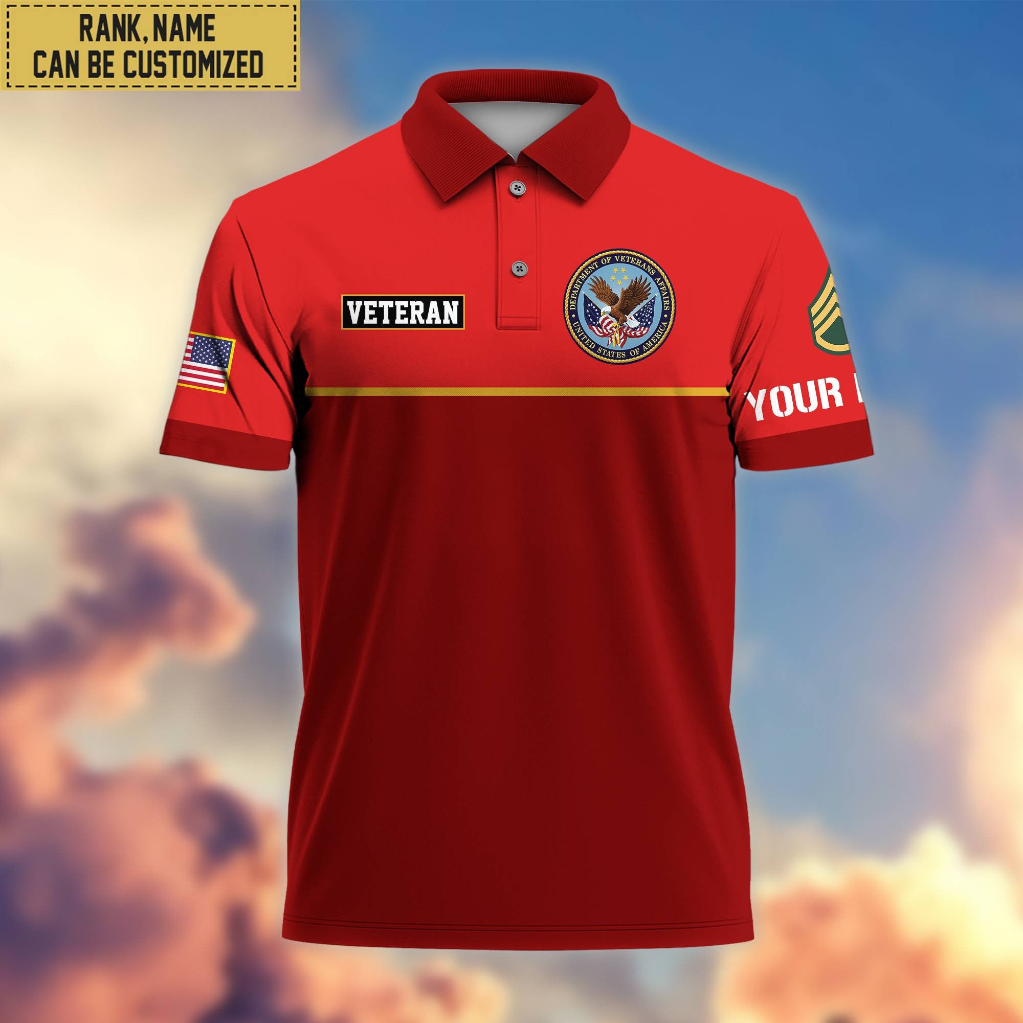 Premium Custom US Veteran Polo Shirt, Gifts For Veterans Day, Father's Day, Gifts for US Veteran VPVC202907