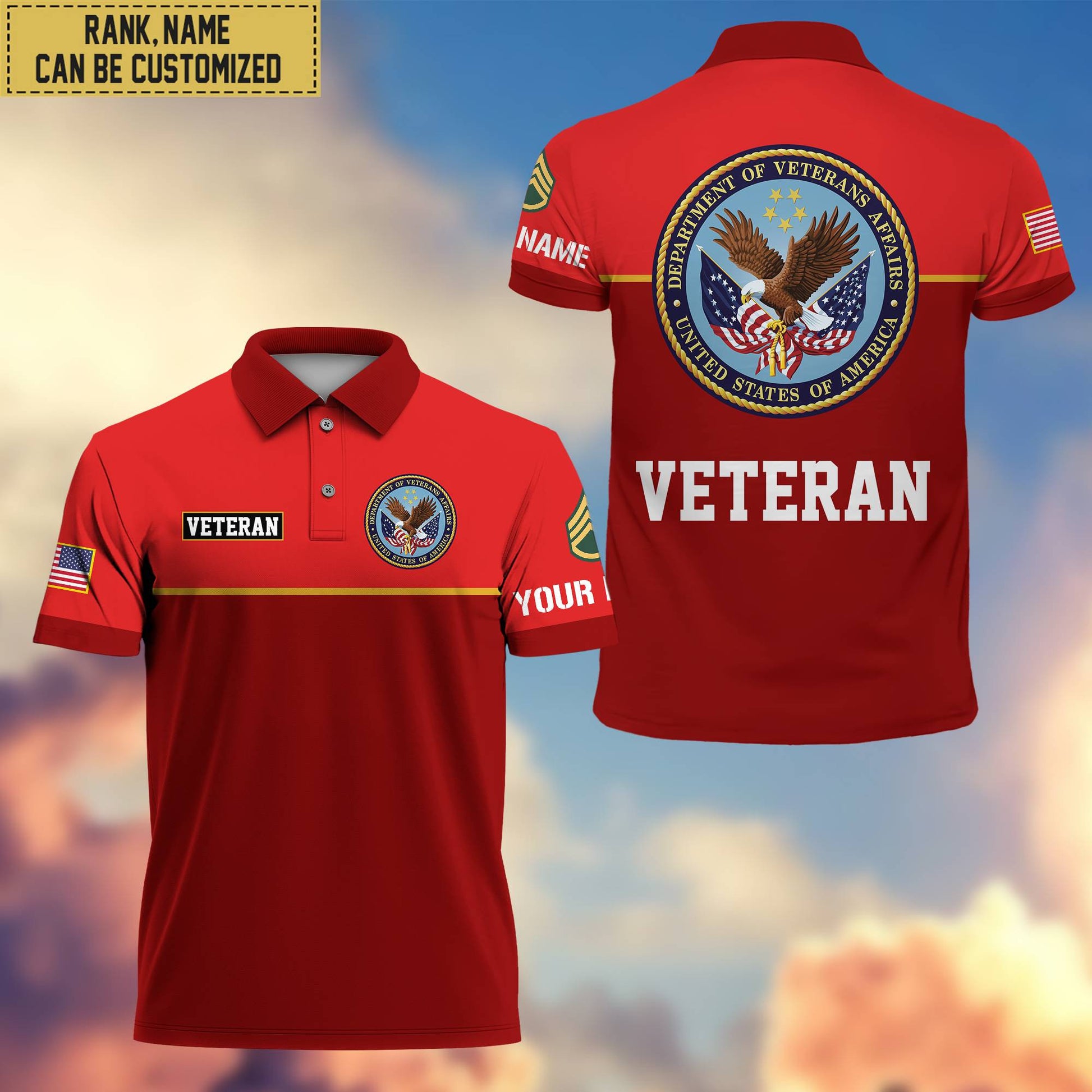 Premium Custom US Veteran Polo Shirt, Gifts For Veterans Day, Father's Day, Gifts for US Veteran VPVC202907