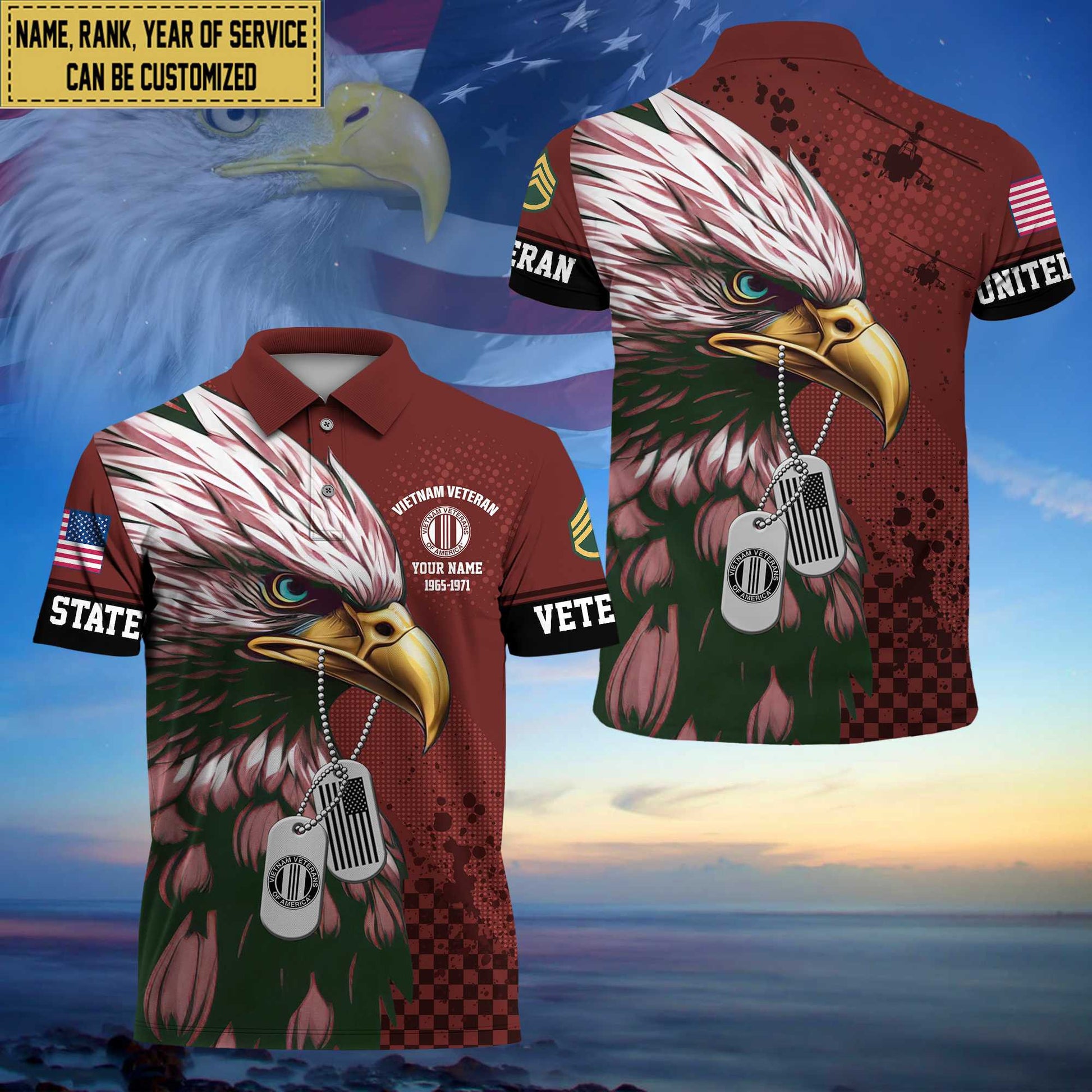 Premium Custom Vietnam Veteran Polo Shirt, Gifts For Dad, For Husband Vietnam Veteran Veteran VPVC203006