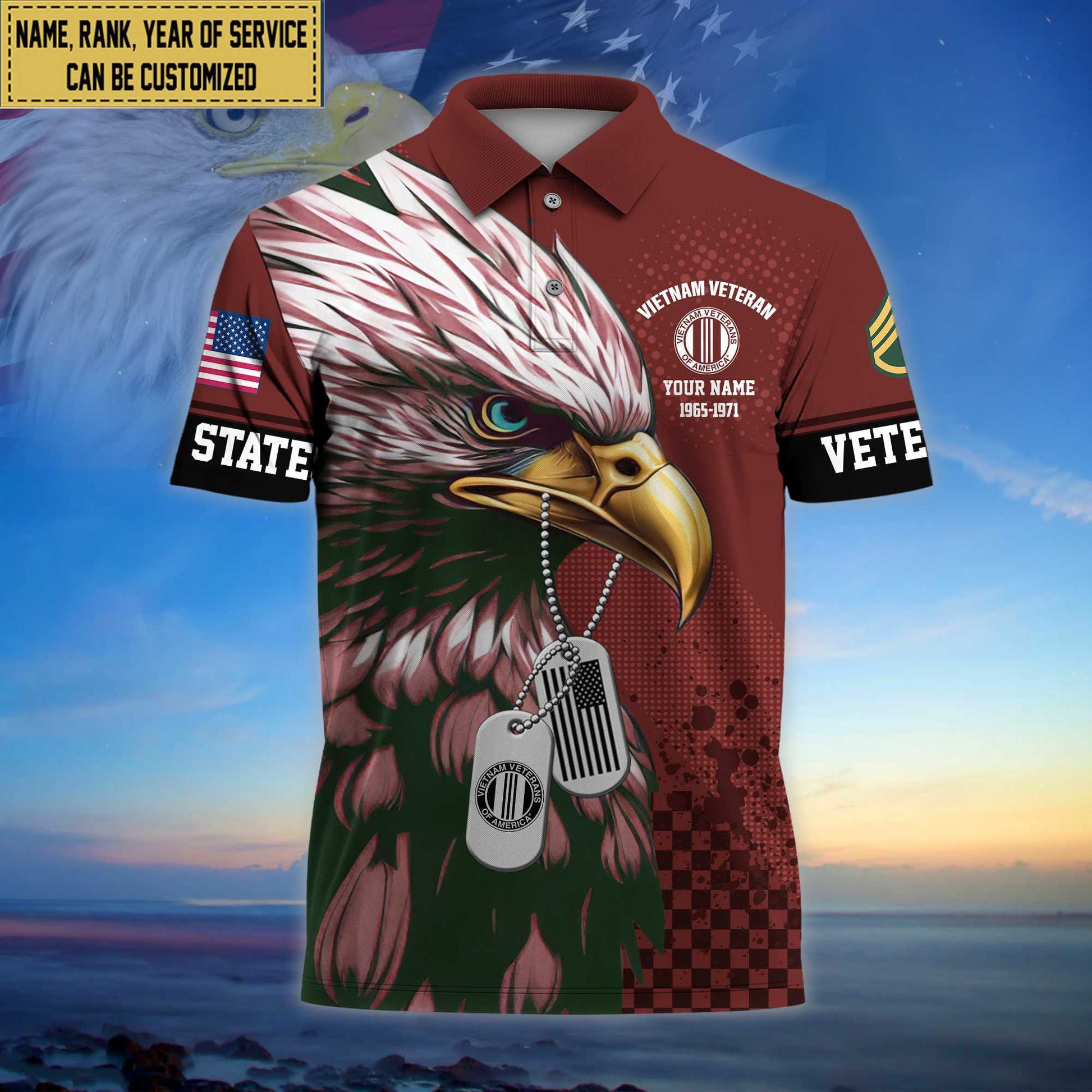 Premium Custom Vietnam Veteran Polo Shirt, Gifts For Dad, For Husband Vietnam Veteran Veteran VPVC203006