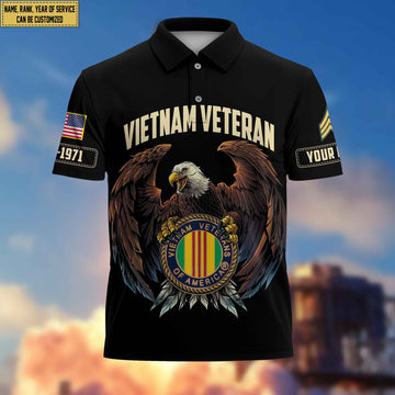 Premium Custom Vietnam Veteran Polo Shirt, Gifts For Veterans Day, Father's Day, Gifts for Vietnam Veteran VPVC203506