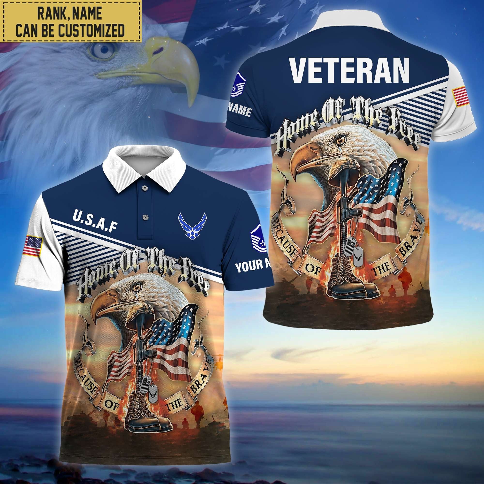 Premium Personalized US Veterans Polo Shirt, Gifts For Independence Day, Veterans Day BPVC150701