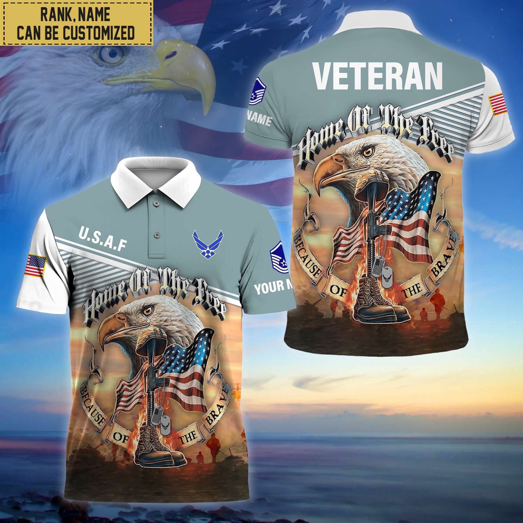 Premium Personalized US Veterans Polo Shirt, Gifts For Independence Day, Veterans Day BPVC150701