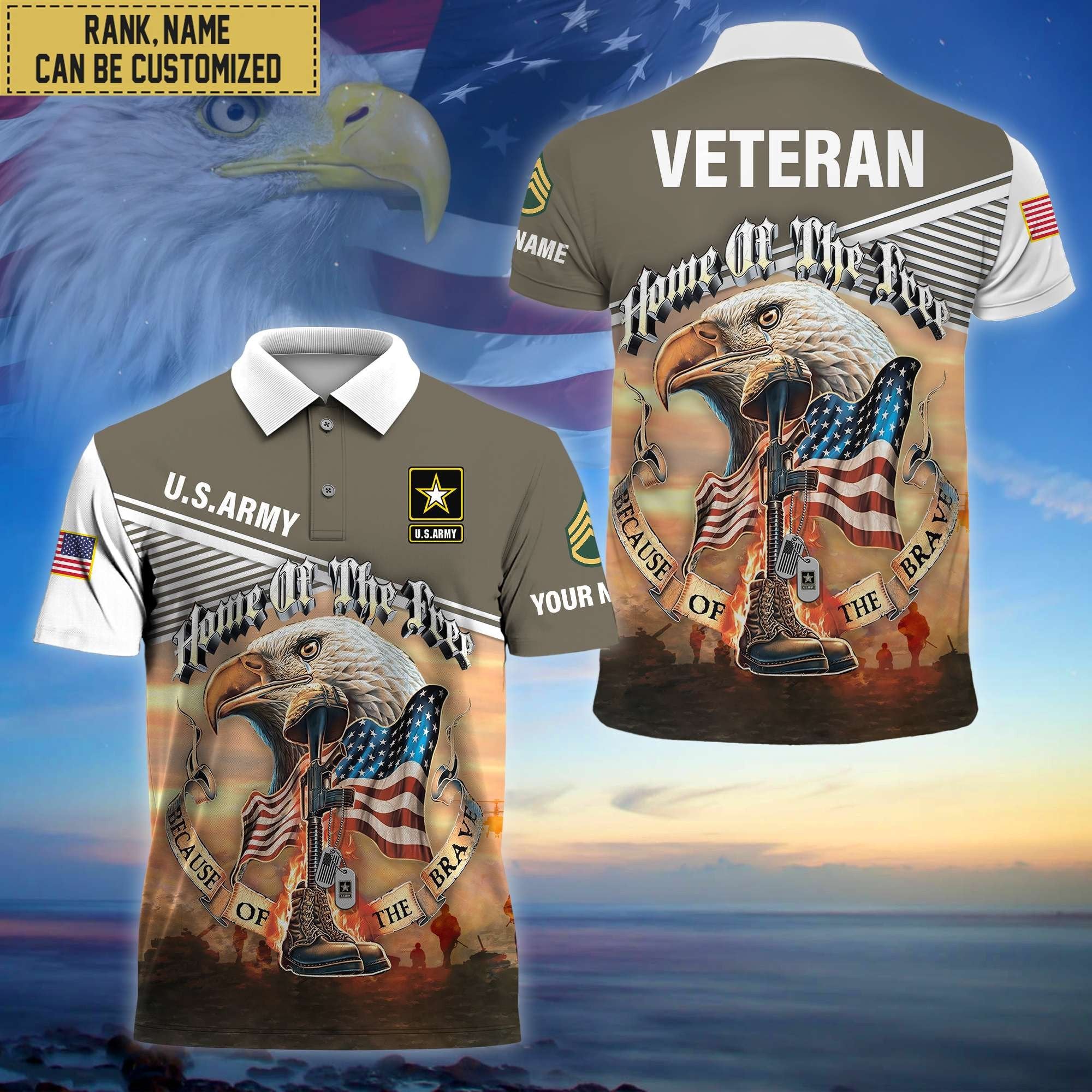 Premium Personalized US Veterans Polo Shirt, Gifts For Independence Day, Veterans Day BPVC150701