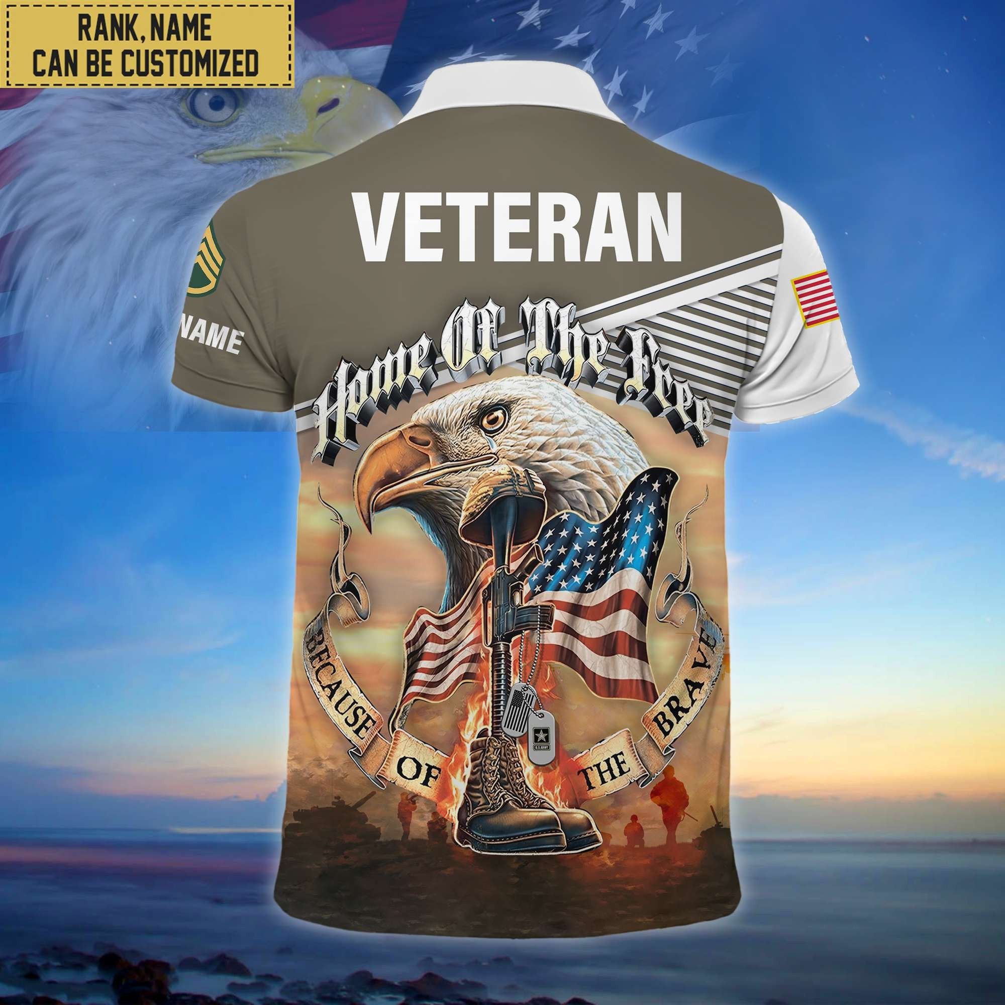 Premium Personalized US Veterans Polo Shirt, Gifts For Independence Day, Veterans Day BPVC150701