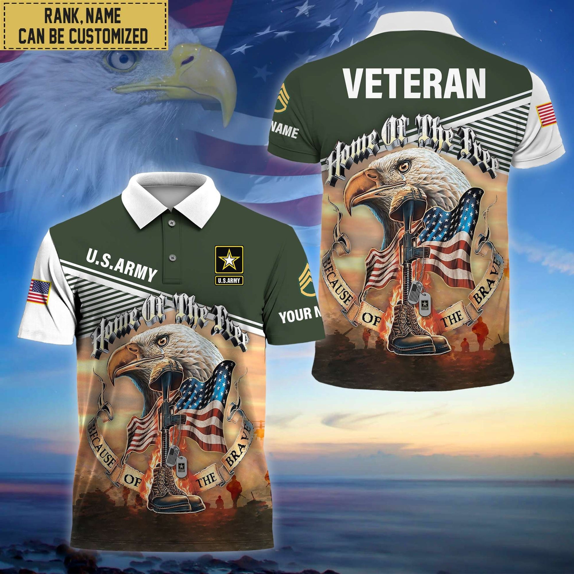 Premium Personalized US Veterans Polo Shirt, Gifts For Independence Day, Veterans Day BPVC150701
