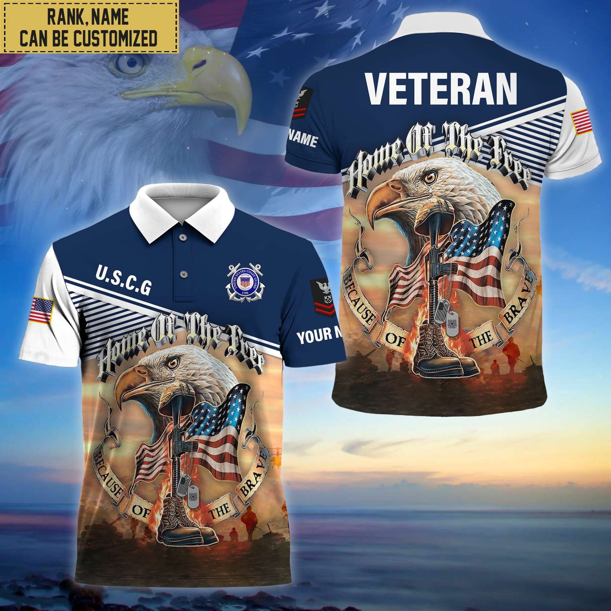 Premium Personalized US Veterans Polo Shirt, Gifts For Independence Day, Veterans Day BPVC150701