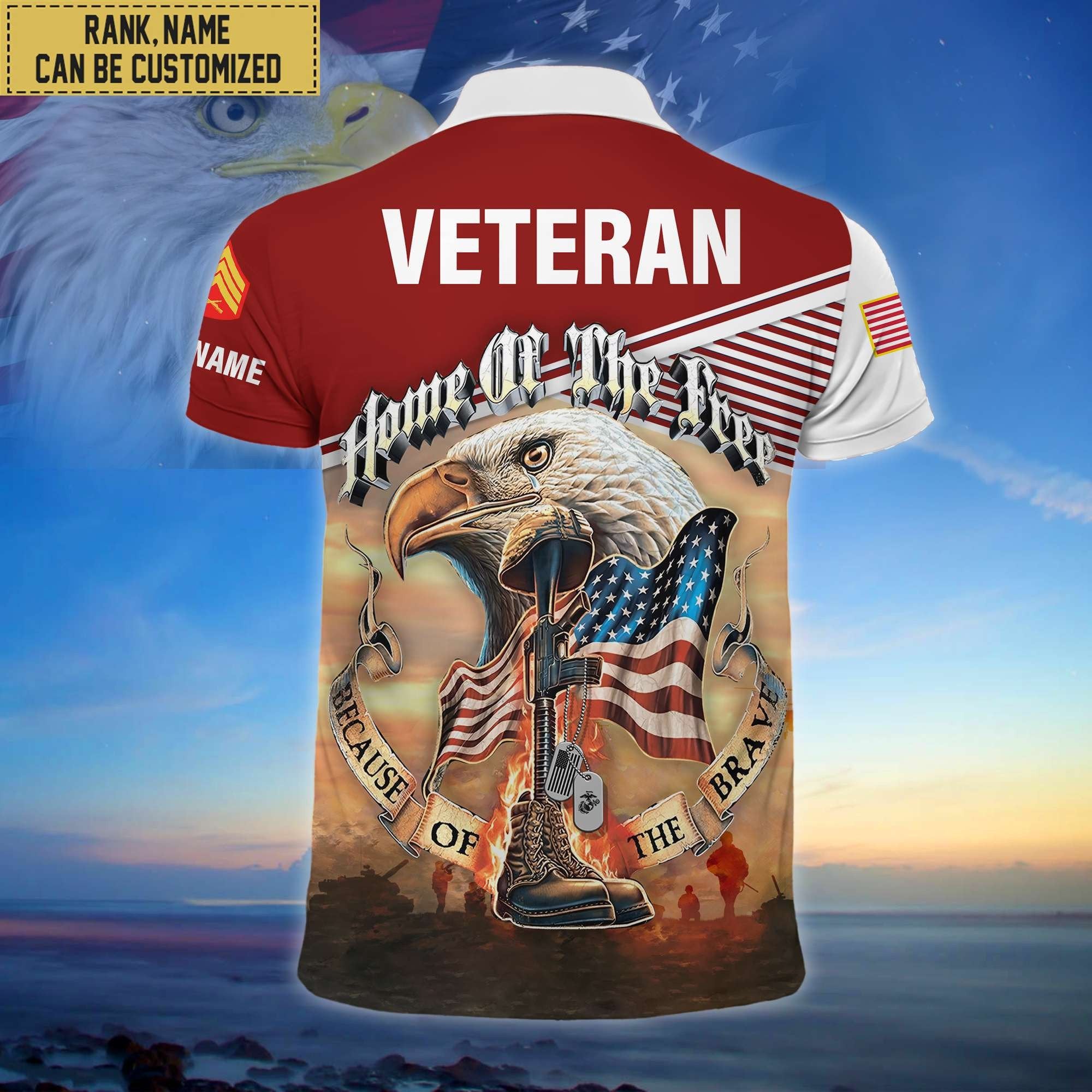 Premium Personalized US Veterans Polo Shirt, Gifts For Independence Day, Veterans Day BPVC150701