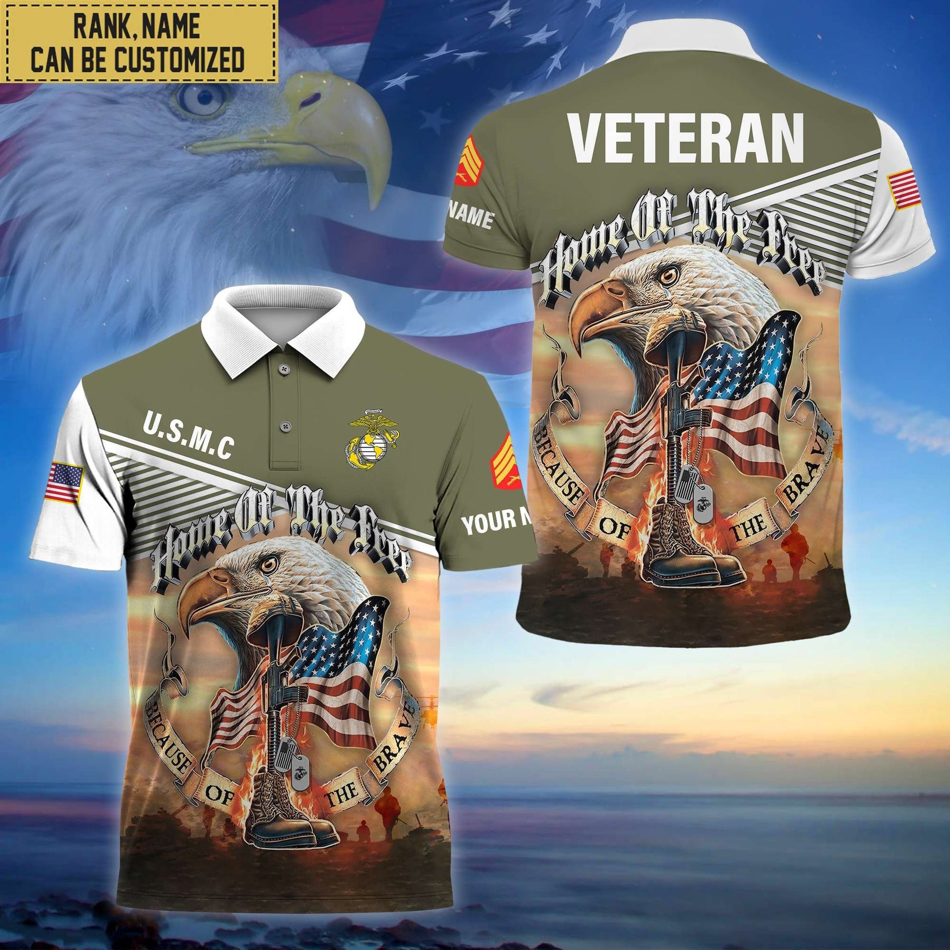 Premium Personalized US Veterans Polo Shirt, Gifts For Independence Day, Veterans Day BPVC150701