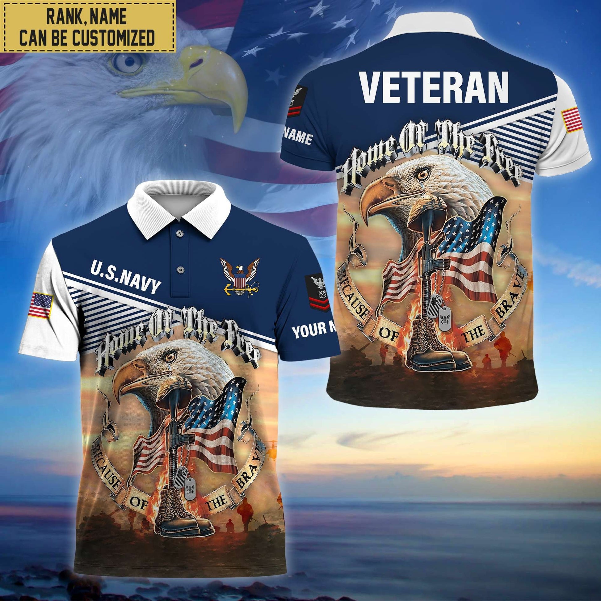 Premium Personalized US Veterans Polo Shirt, Gifts For Independence Day, Veterans Day BPVC150701