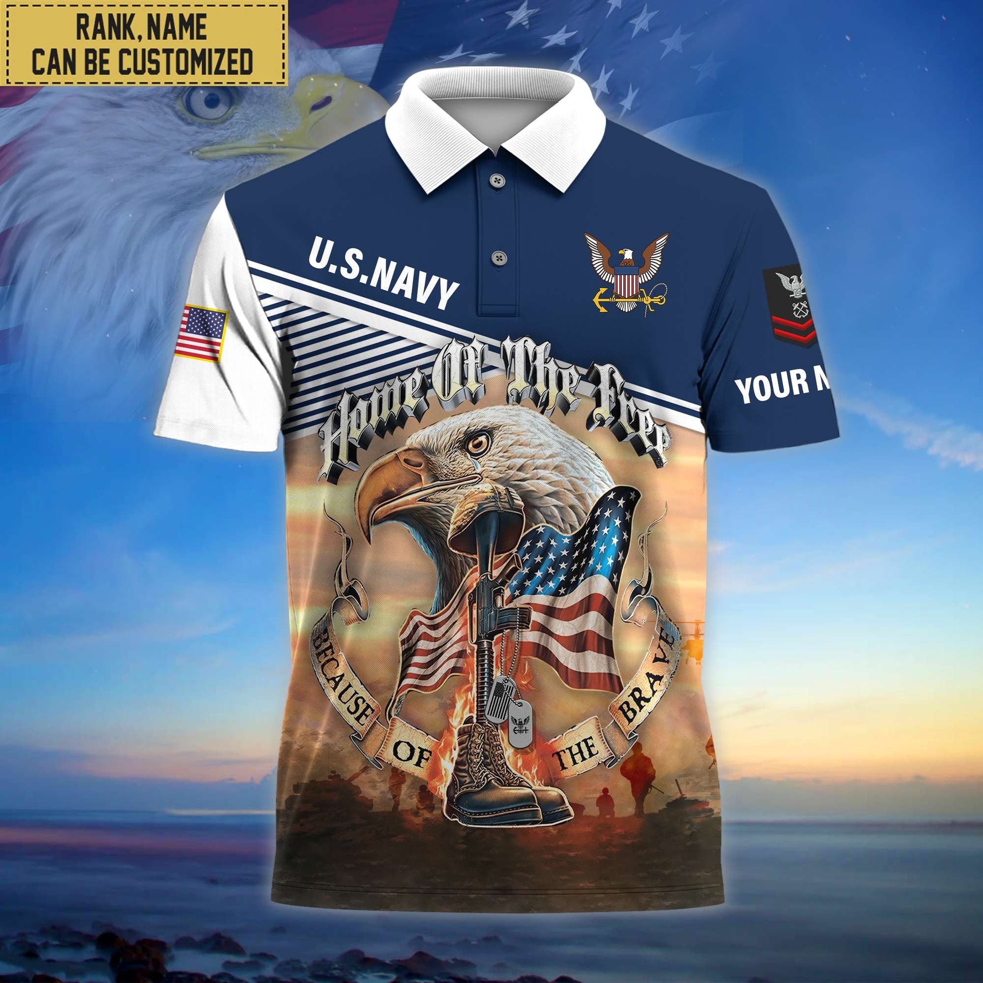 Premium Personalized US Veterans Polo Shirt, Gifts For Independence Day, Veterans Day BPVC150701