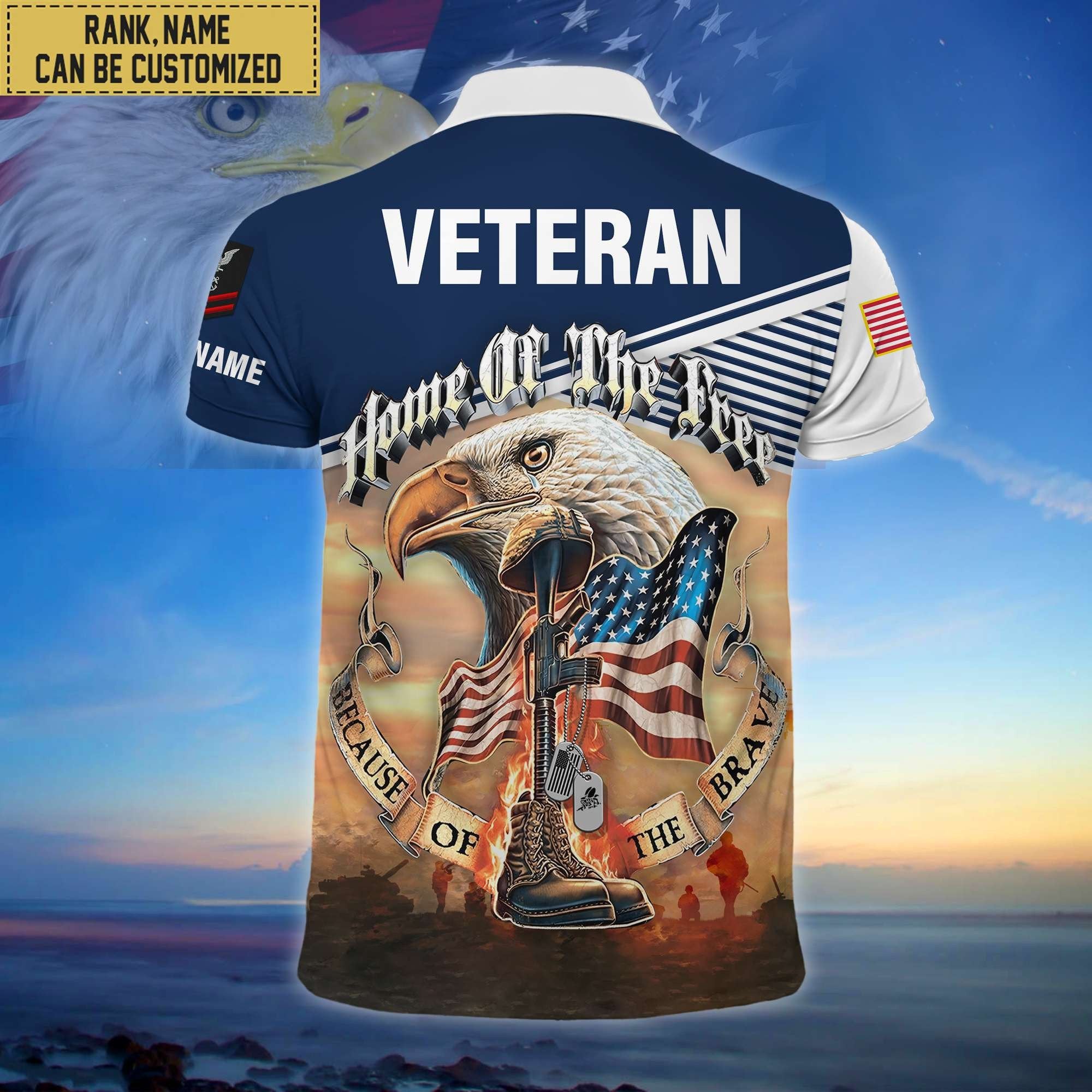 Premium Personalized US Veterans Polo Shirt, Gifts For Independence Day, Veterans Day BPVC150701