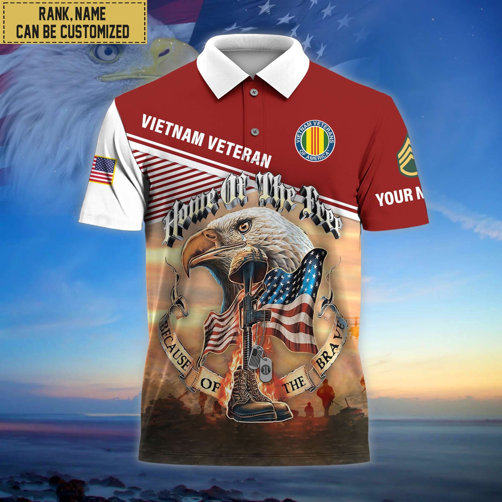 Premium Personalized US Veterans Polo Shirt, Gifts For Independence Day, Veterans Day BPVC150701