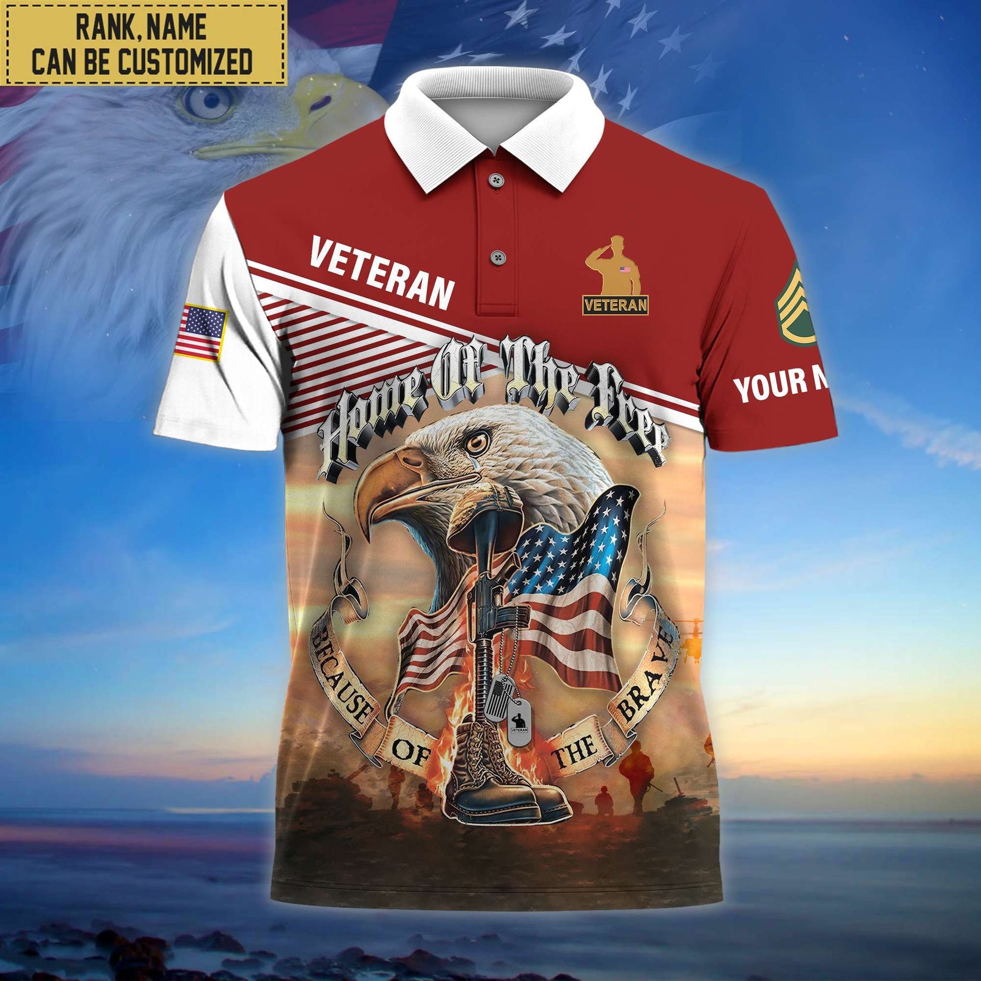 Premium Personalized US Veterans Polo Shirt, Gifts For Independence Day, Veterans Day BPVC150701