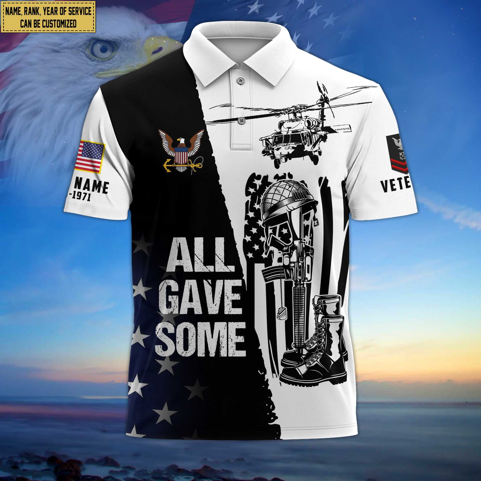 Premium Custom US Navy Polo Shirt, Gifts for Navy Veteran, Gifts For Dad, For Husband VPVC203702