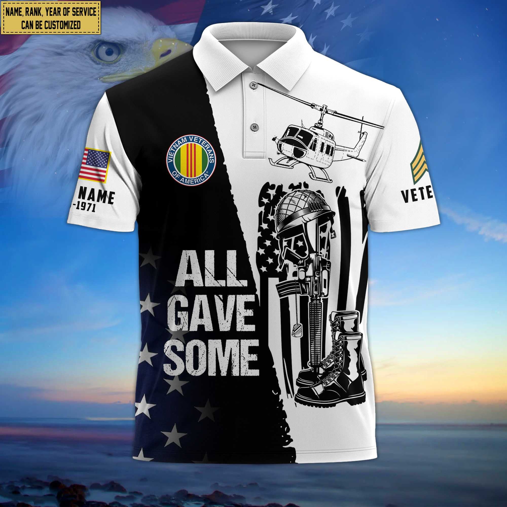 Premium Custom Vietnam Veteran Polo Shirt, Gifts for Vietnam Veteran, Gifts For Dad, For Husband VPVC203706