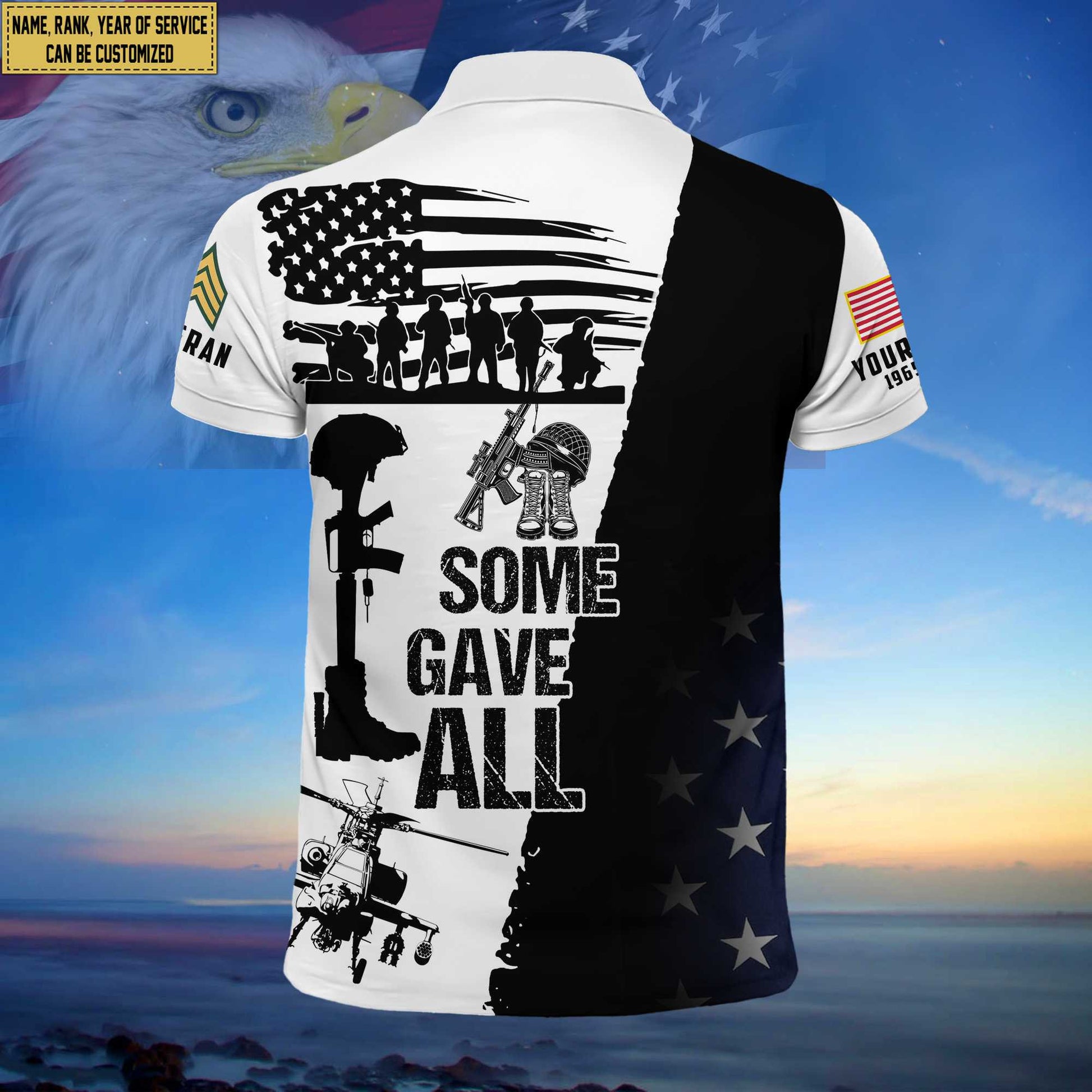 Premium Custom US Veteran Polo Shirt, Gifts for US Veteran, Gifts For Dad, For Husband VPVC203707