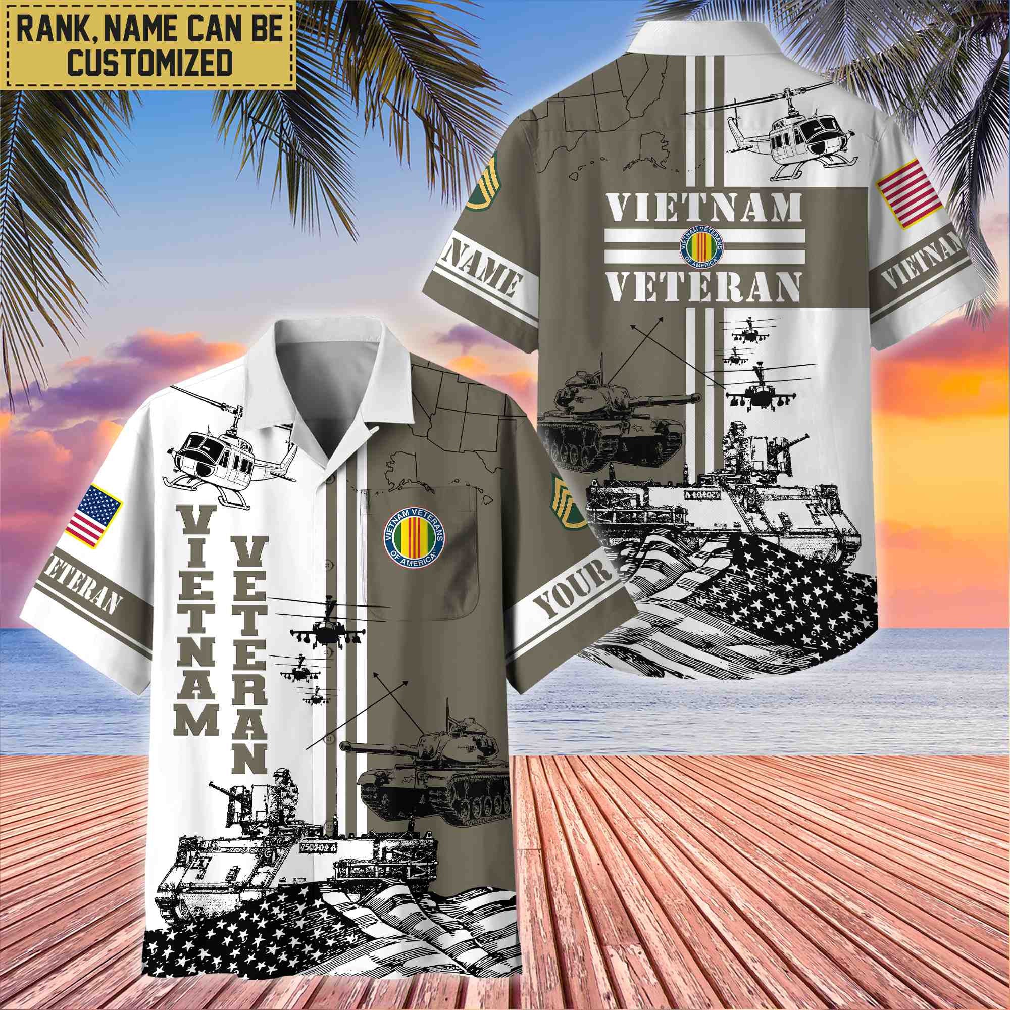 Premium Custom Vietnam Veteran Hawaii Shirt With Pocket, Gifts For Veterans Day, Father's Day, Gifts for Vietnam Veteran VPVC401006