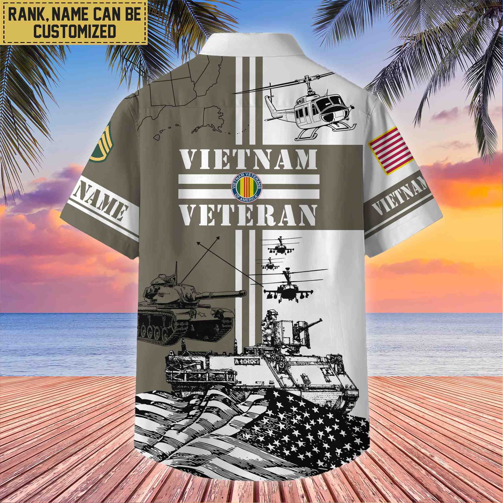 Premium Custom Vietnam Veteran Hawaii Shirt With Pocket, Gifts For Veterans Day, Father's Day, Gifts for Vietnam Veteran VPVC401006