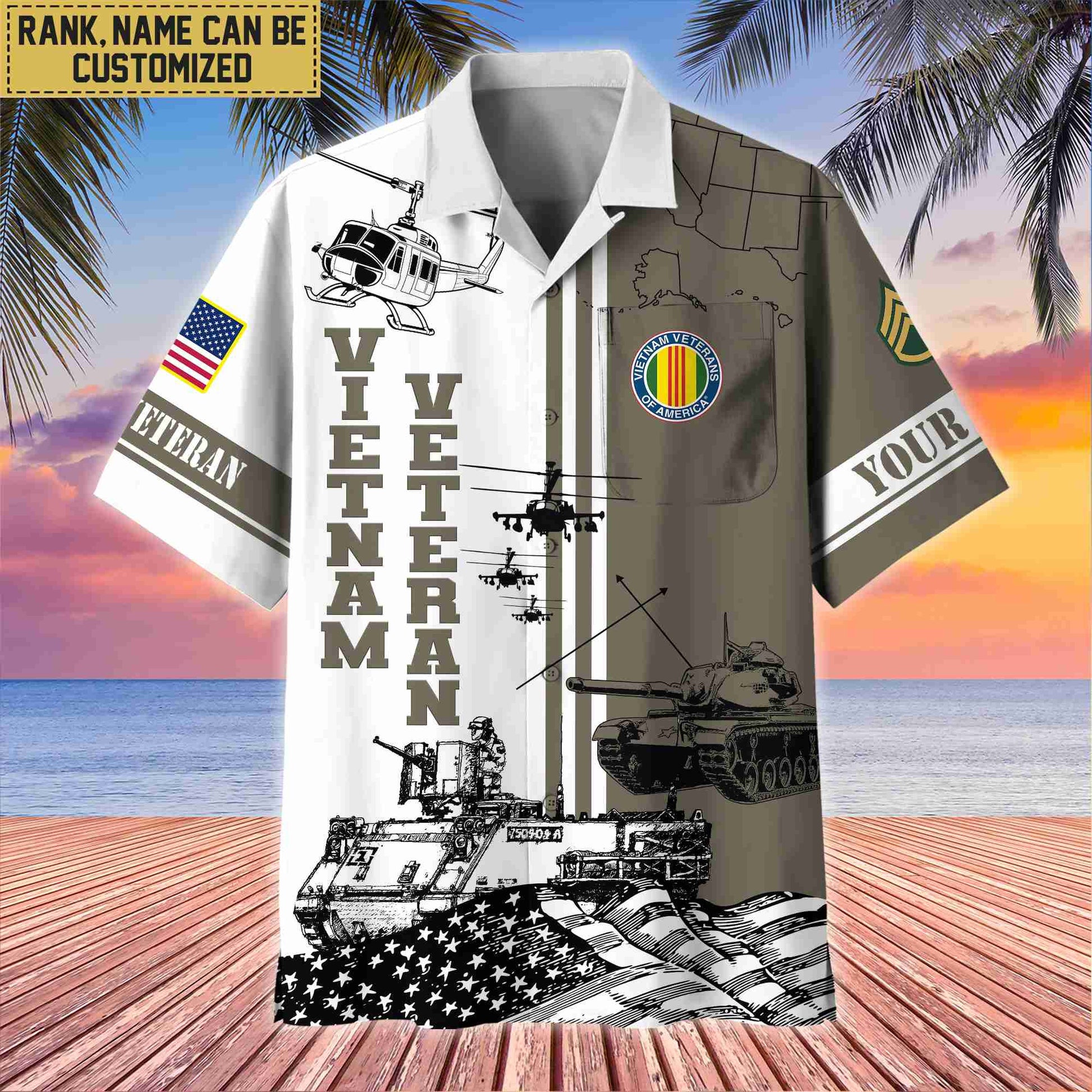 Premium Custom Vietnam Veteran Hawaii Shirt With Pocket, Gifts For Veterans Day, Father's Day, Gifts for Vietnam Veteran VPVC401006