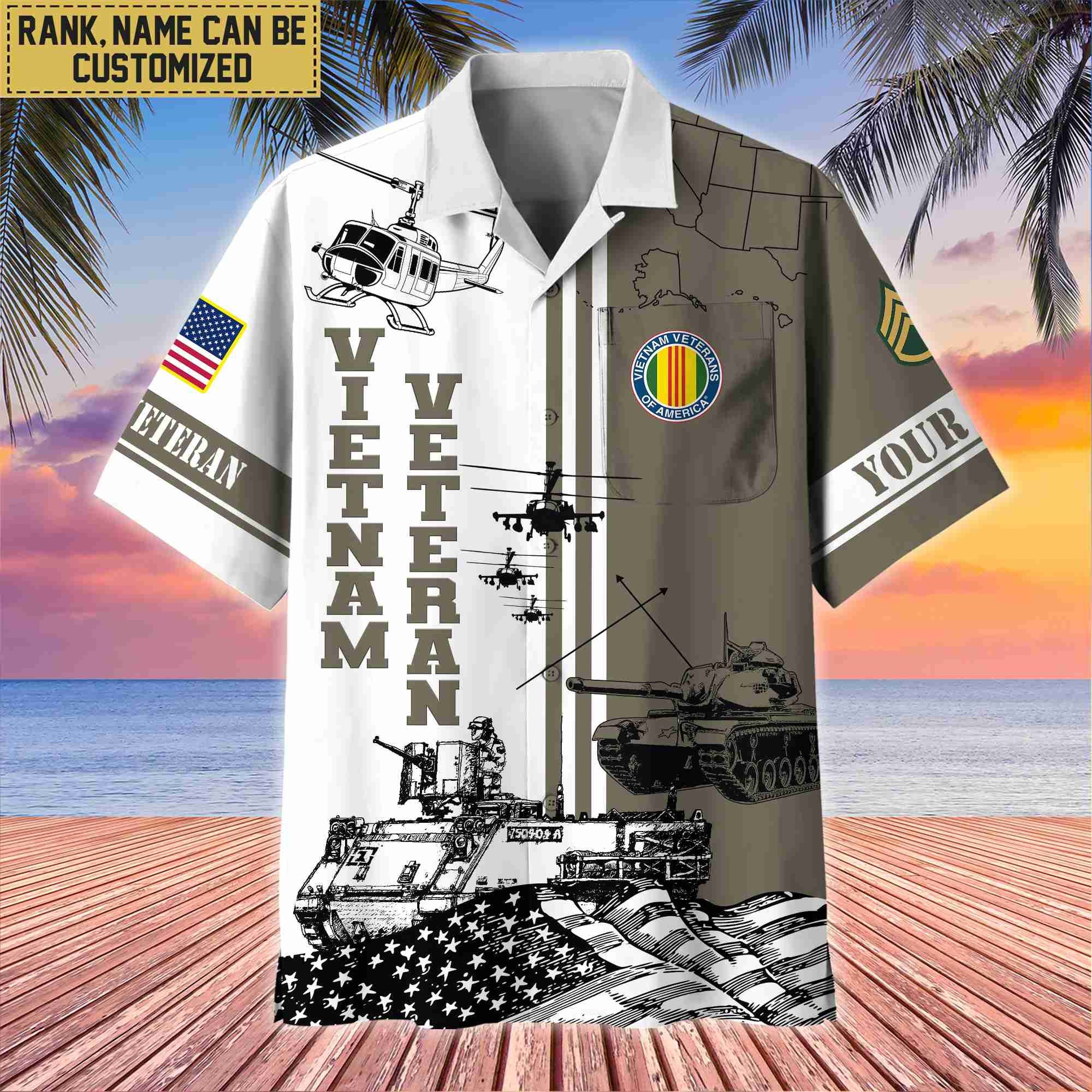 Premium Custom Vietnam Veteran Hawaii Shirt With Pocket, Gifts For Veterans Day, Father's Day, Gifts for Vietnam Veteran VPVC401006