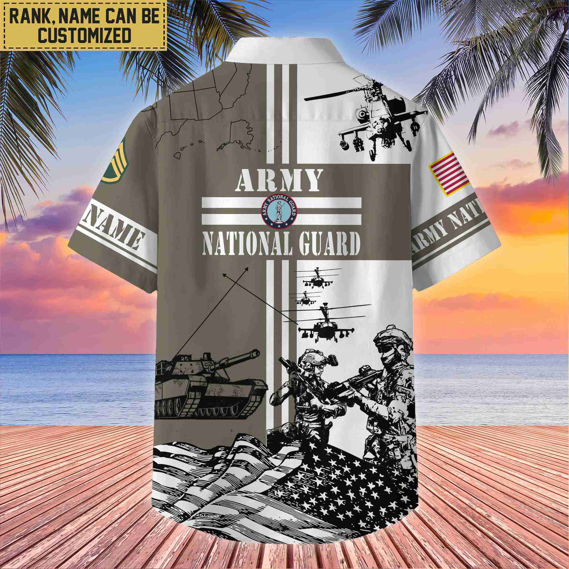 Premium Custom US Army National Guard Veteran Hawaii Shirt With Pocket, Gifts For Veterans Day, Father's Day, Gifts for Army National Guard Veteran VPVC401008