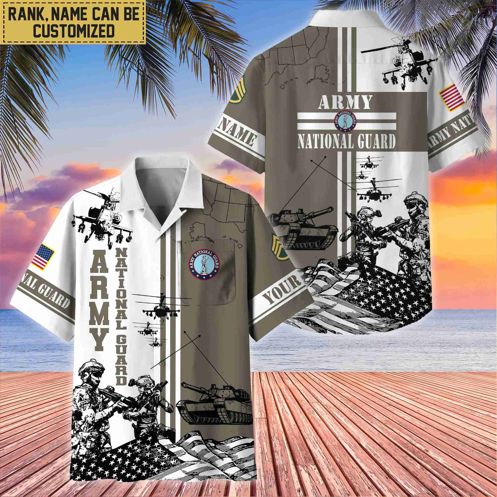 Premium Custom US Army National Guard Veteran Hawaii Shirt With Pocket, Gifts For Veterans Day, Father's Day, Gifts for Army National Guard Veteran VPVC401008