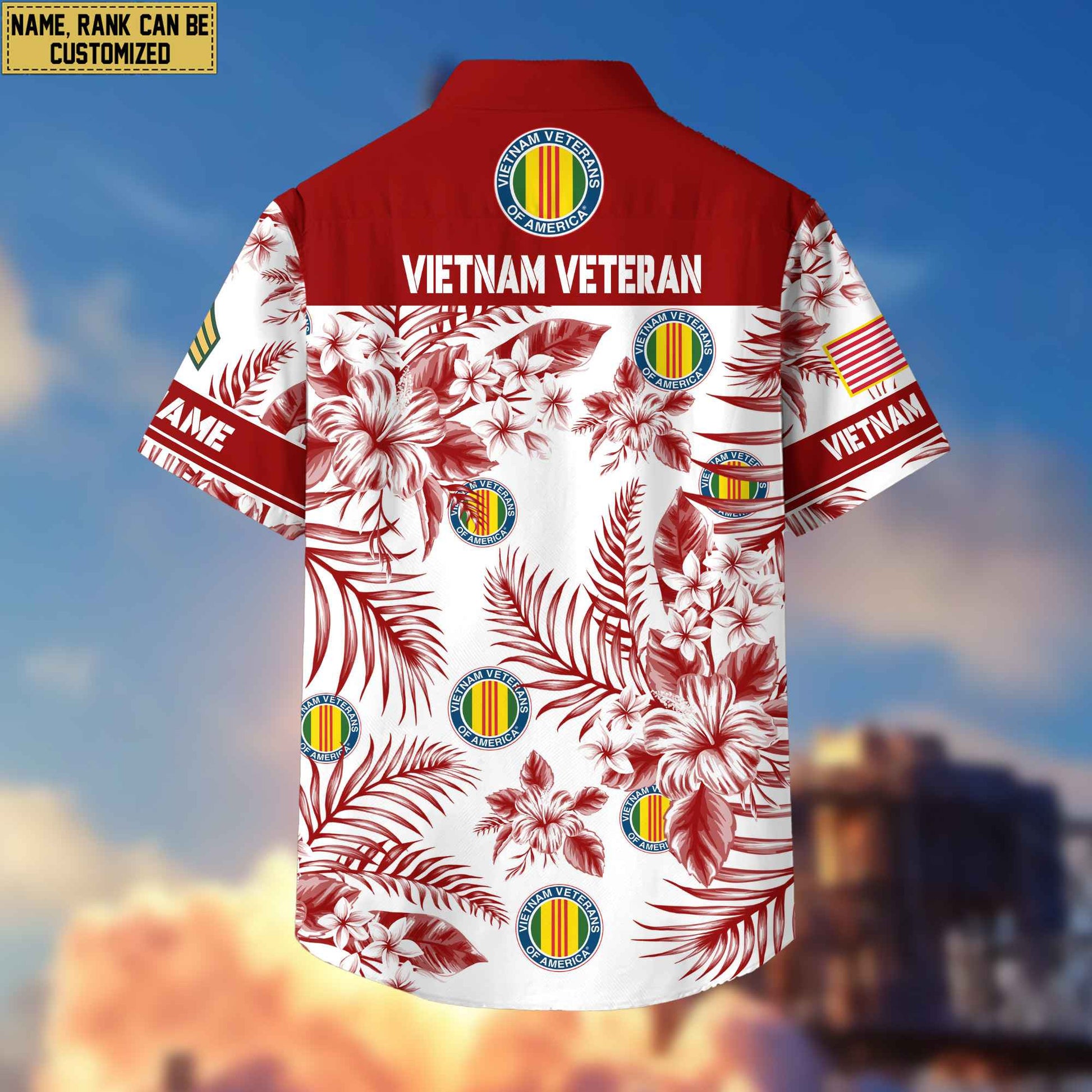Custom Rank, Name, Vietnam Veteran Hawaii Shirt With Pocket, Gifts For Dad, For Husband Vietnam Veteran VPVC400606
