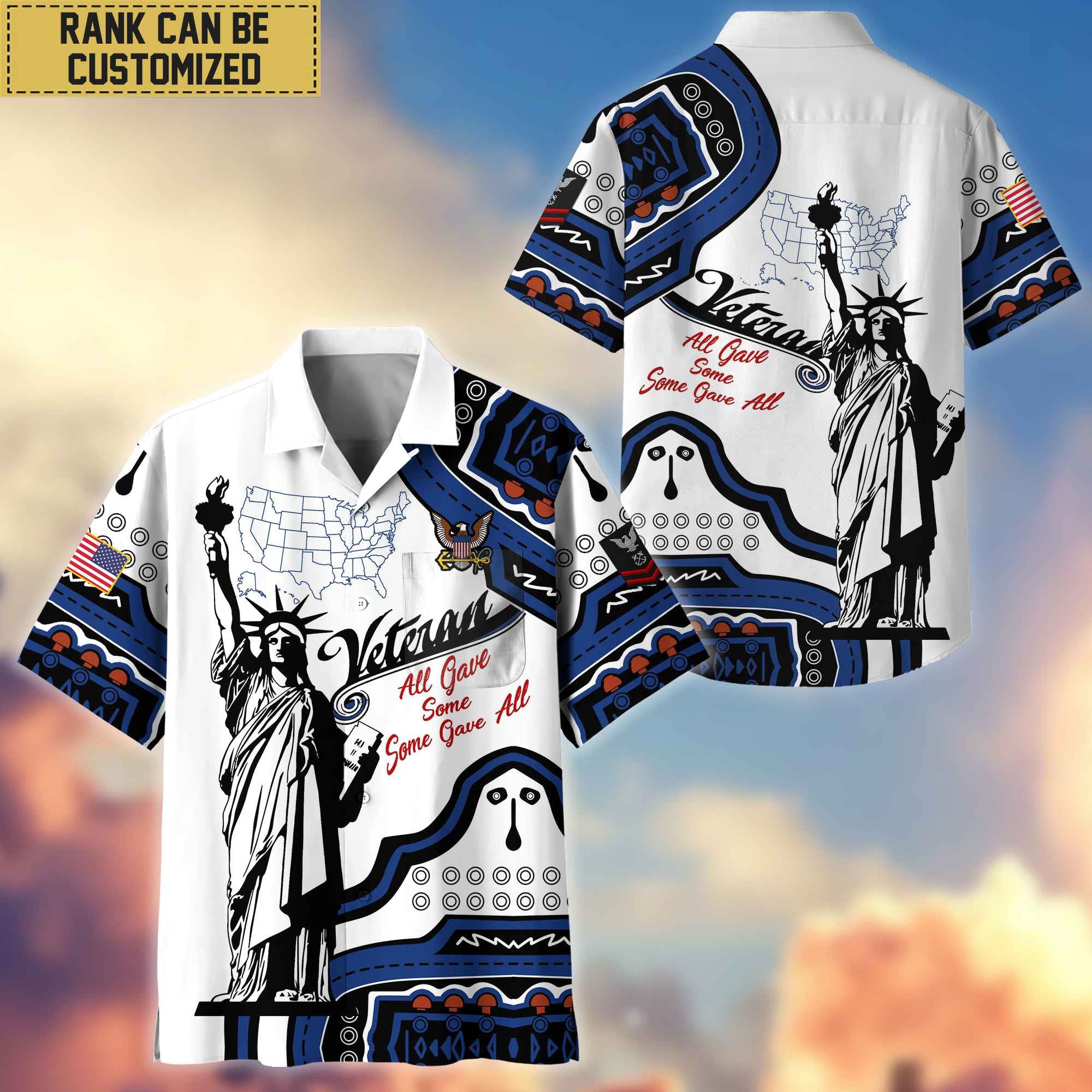 Premium Custom US Navy Hawaii Shirt With Pocket, Gifts For Veterans Day, Father's Day, Gifts for Navy Veteran VPVC400902